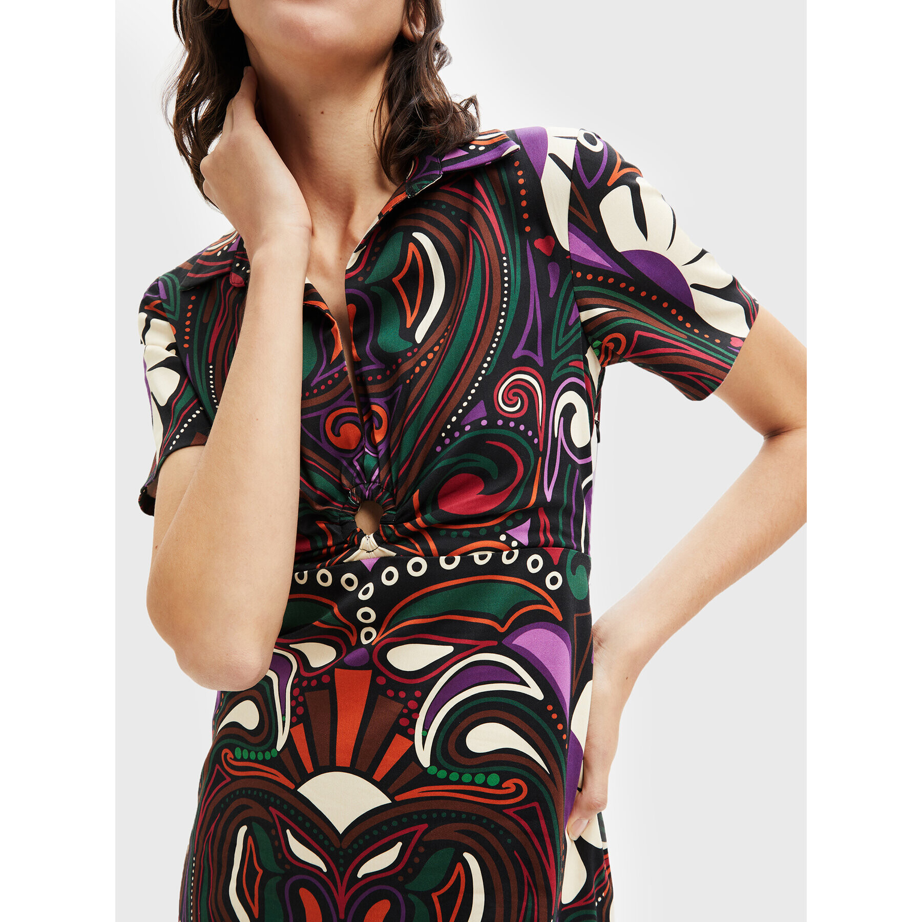 Desigual Rochie de zi Celia 22WWVW19 Colorat Regular Fit - Pled.ro