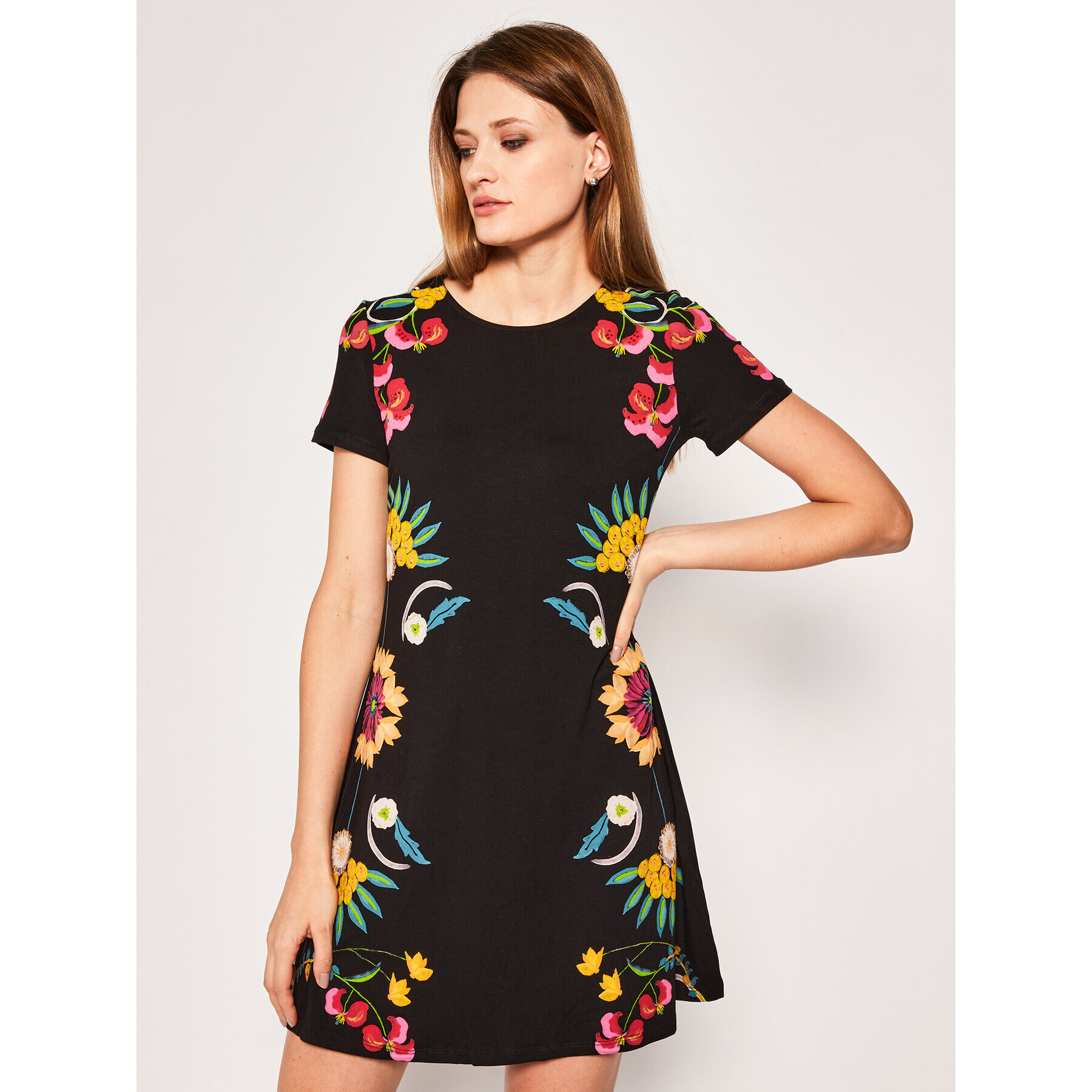 Desigual Rochie de zi Dallas 20SWVK31 Negru Regular Fit - Pled.ro