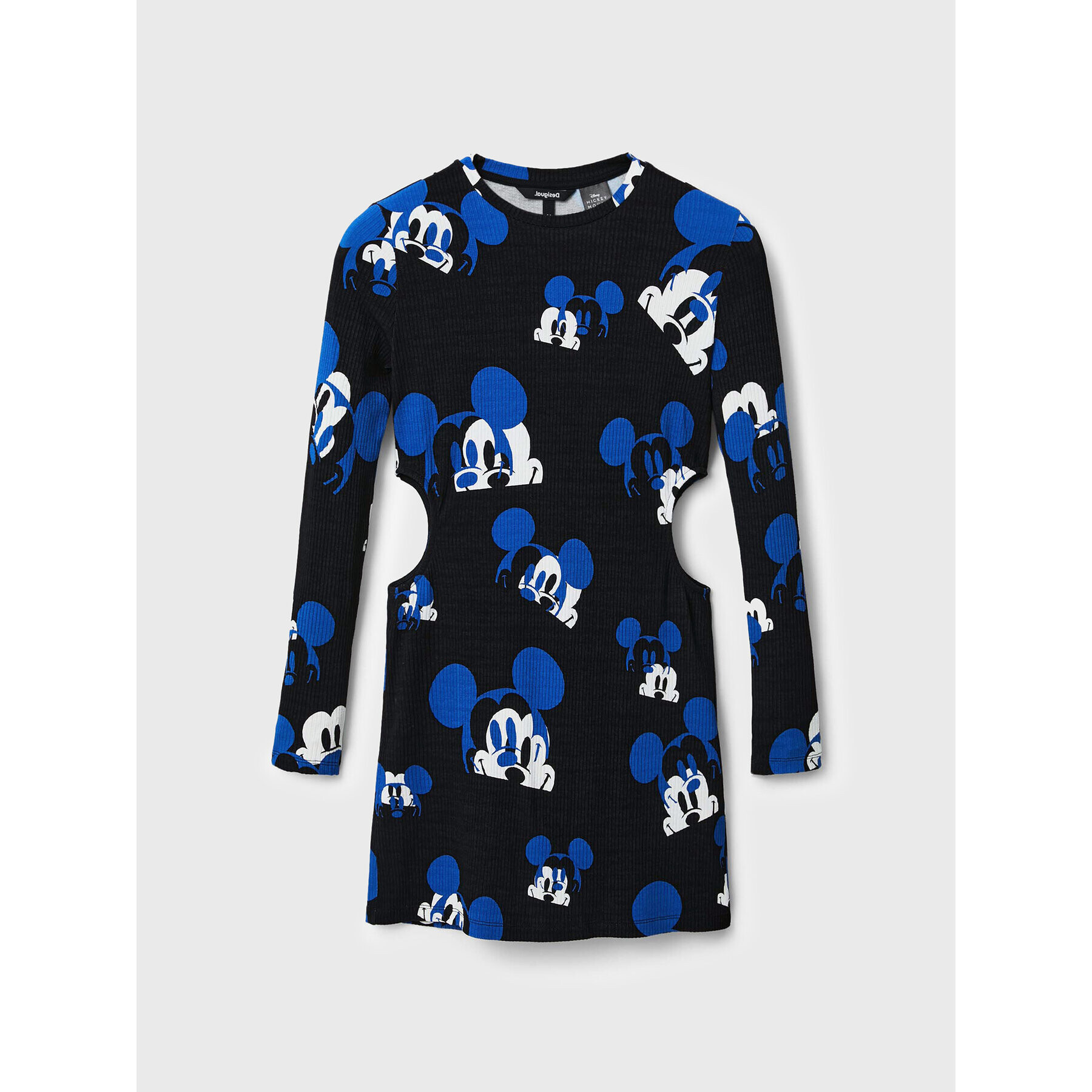 Desigual Rochie de zi DISNEY Faces Mickey 22WWVK43 Negru Slim Fit - Pled.ro