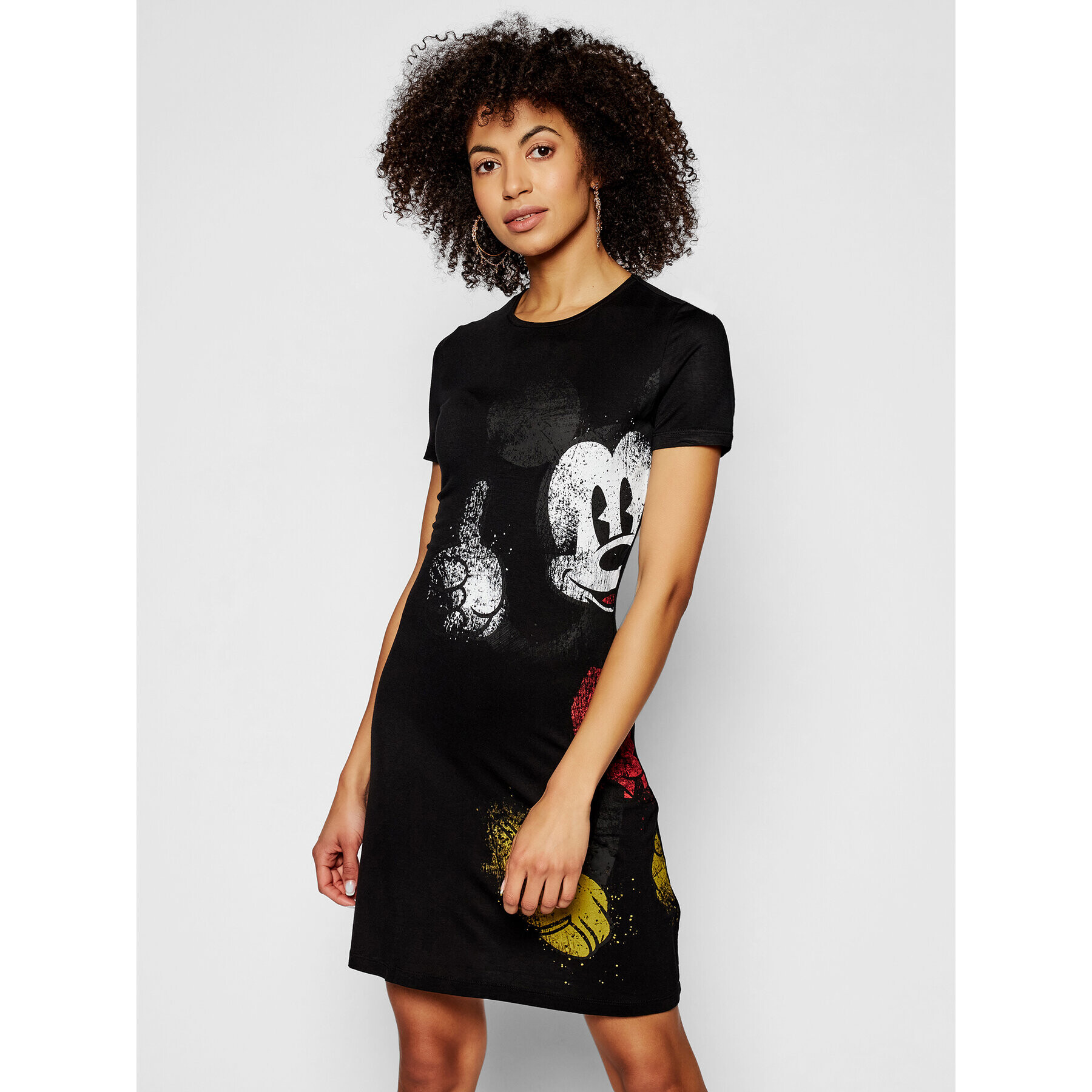 Desigual Rochie de zi DISNEY Mickey 21SWVKAY Negru Regular Fit - Pled.ro