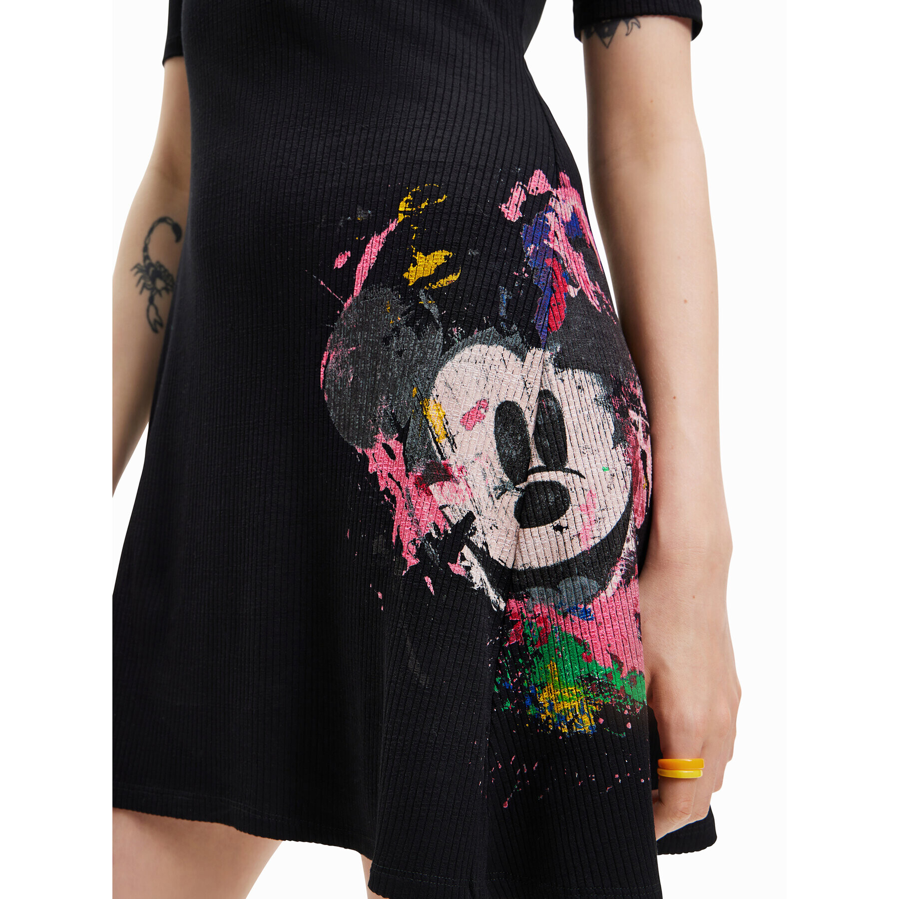 Desigual Rochie de zi DISNEY Mickey Morro 23SWVK93 Negru Regular Fit - Pled.ro