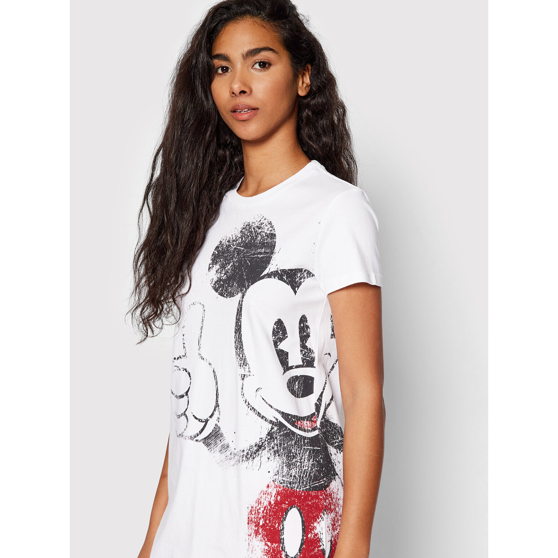 Desigual Rochie de zi DISNEY My Mickey 22SWVK41 Alb Regular Fit - Pled.ro