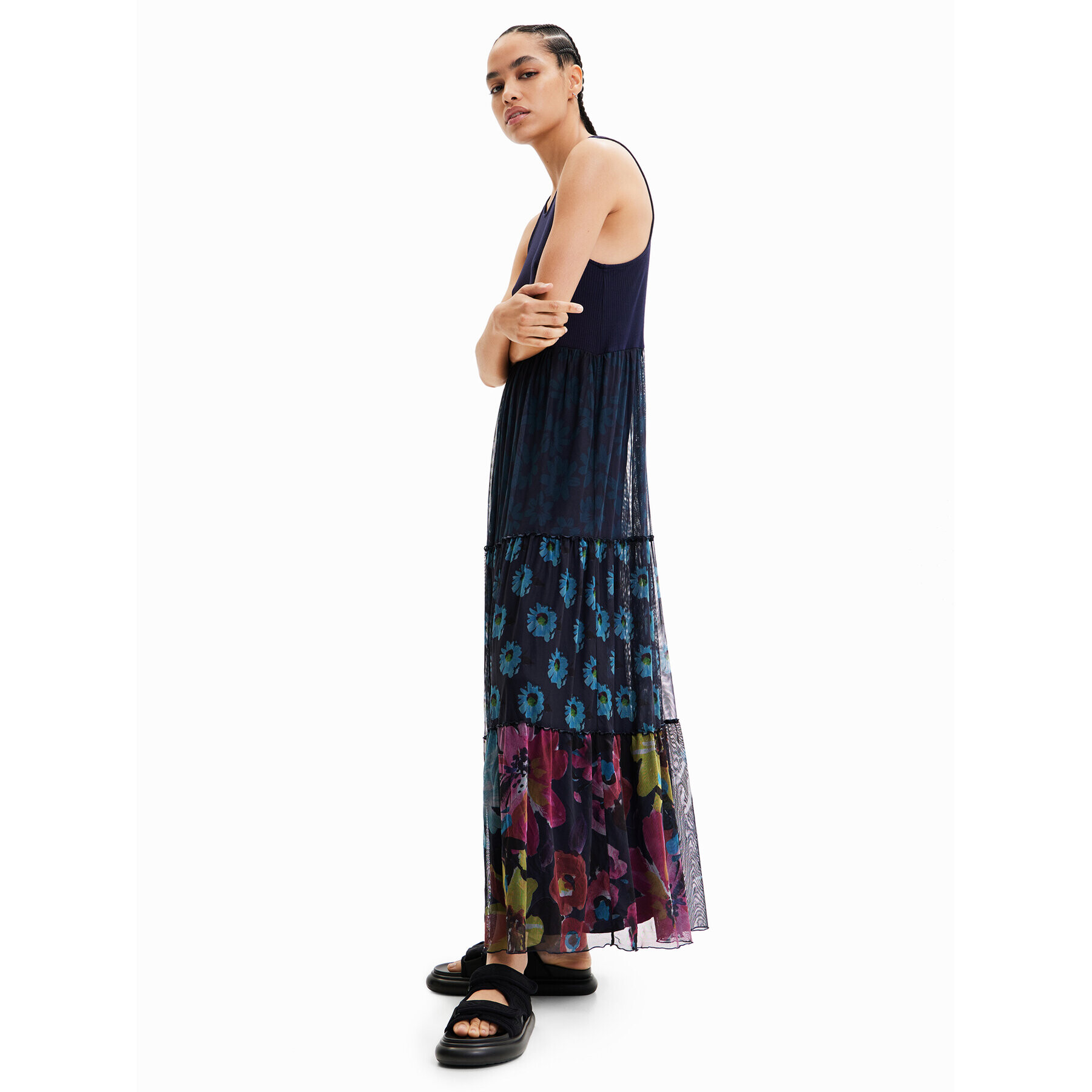 Desigual Rochie de zi Dudas 23SWVK90 Bleumarin Regular Fit - Pled.ro