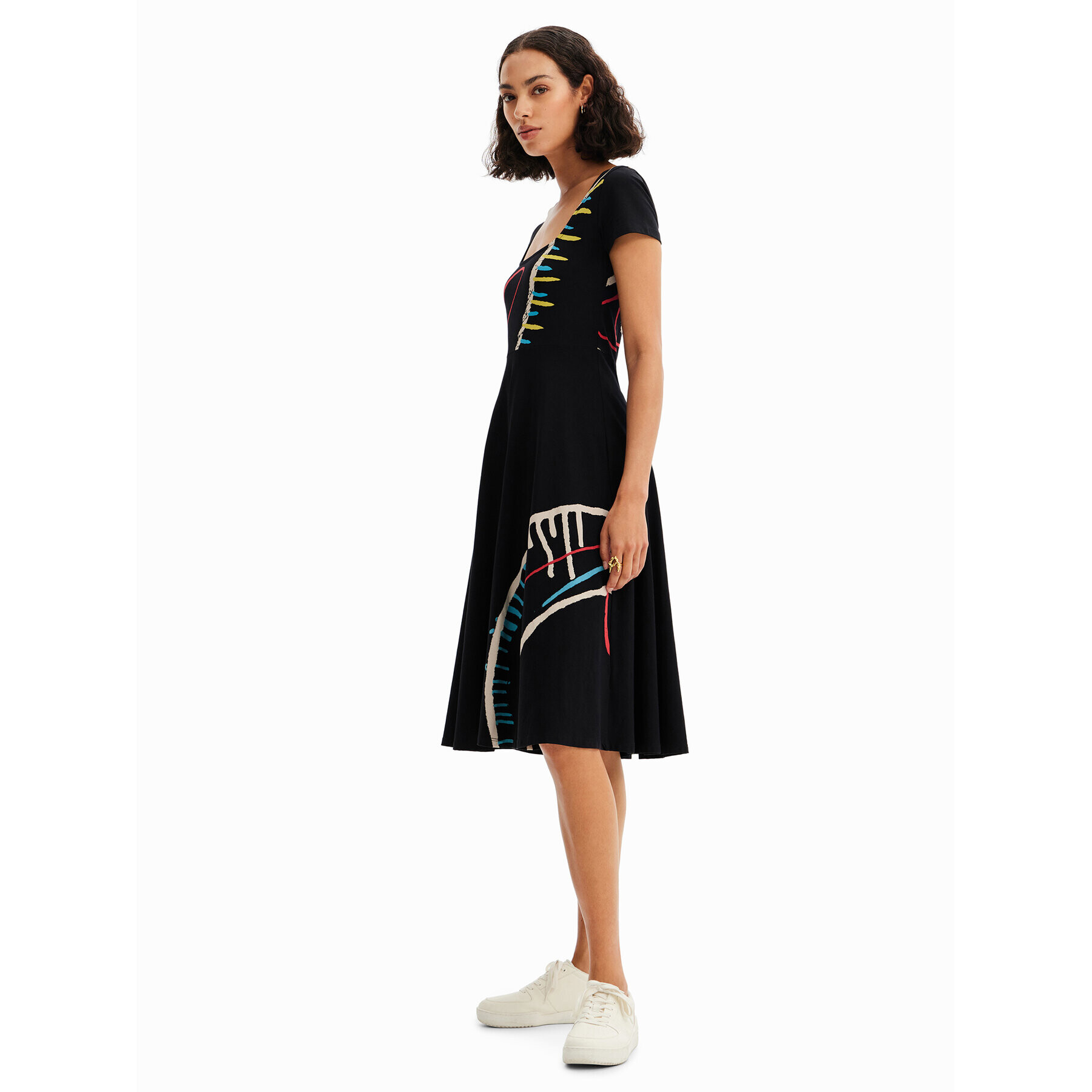 Desigual Rochie de zi Lisa 23SWVK12 Negru Regular Fit - Pled.ro