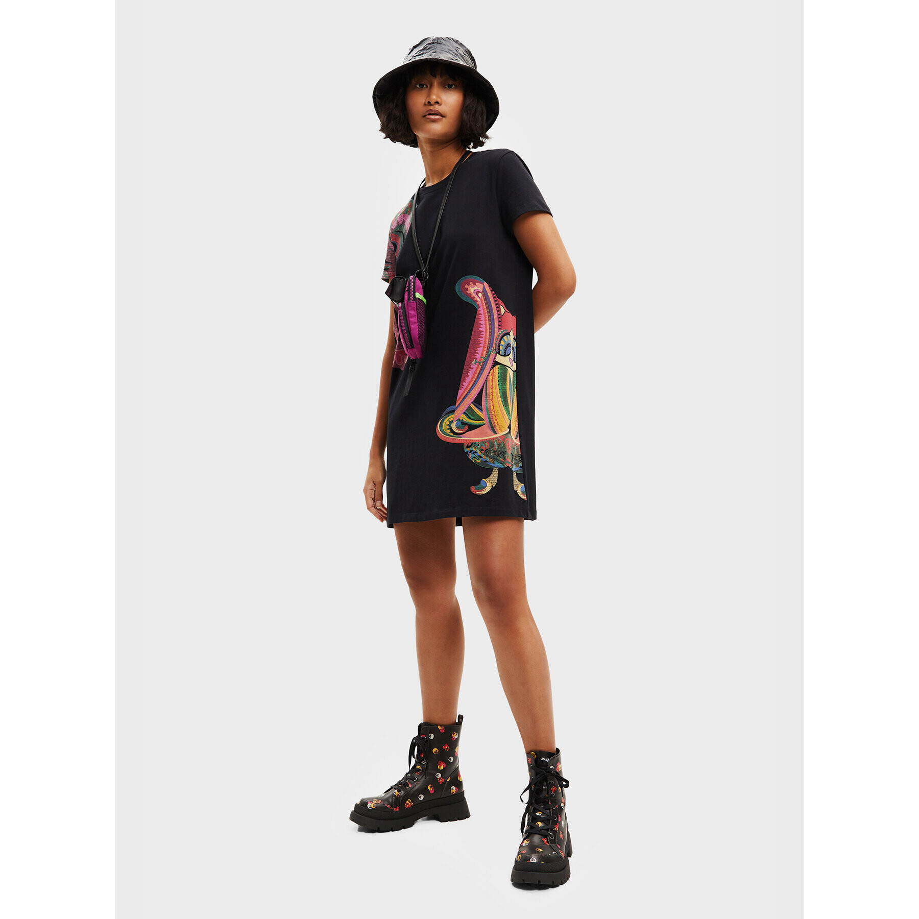 Desigual Rochie de zi MONSIEUR CHRISTIAN LACROIX Miya 22WWVK48 Negru Regular Fit - Pled.ro