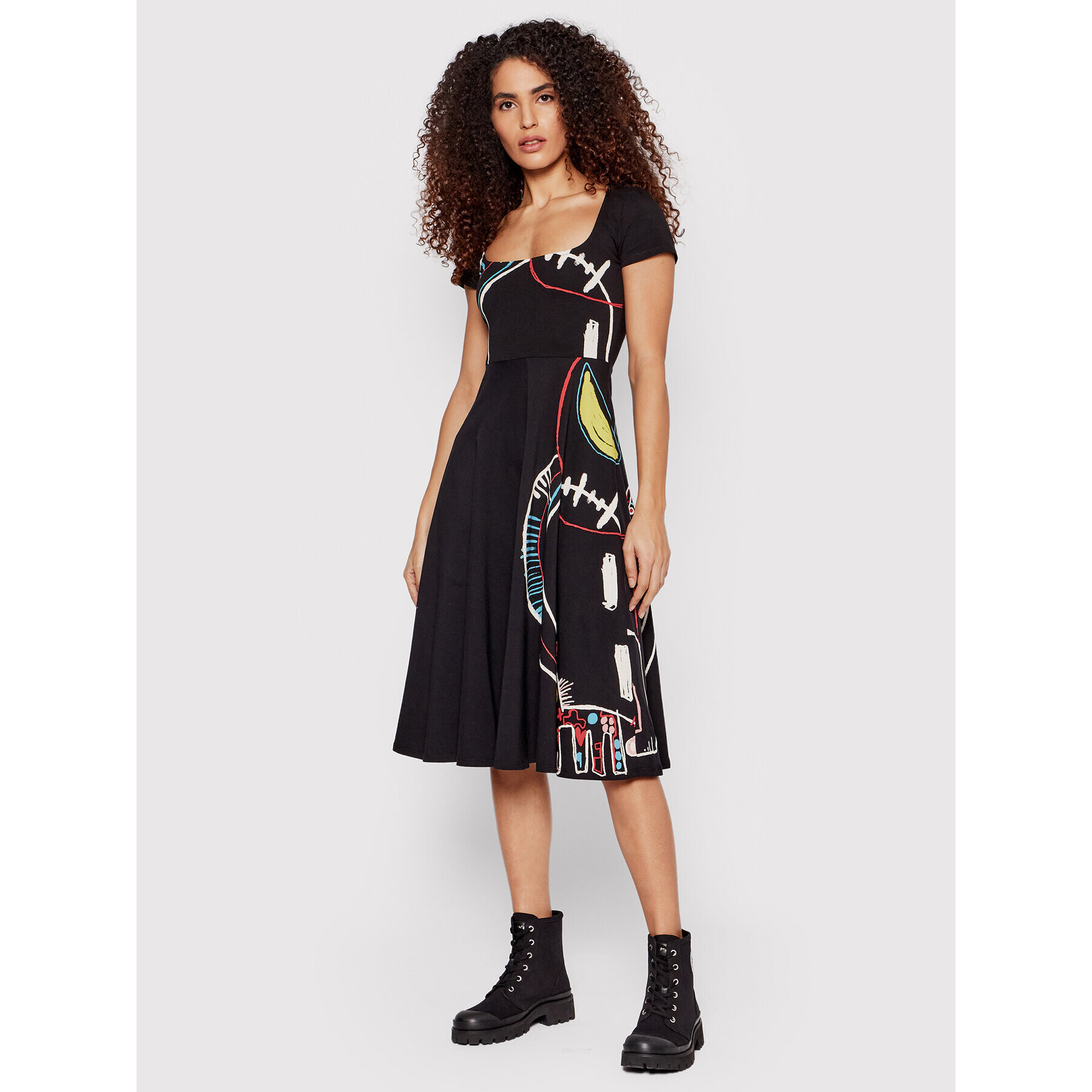 Desigual Rochie de zi Roma 22SWVK29 Negru Regular Fit - Pled.ro