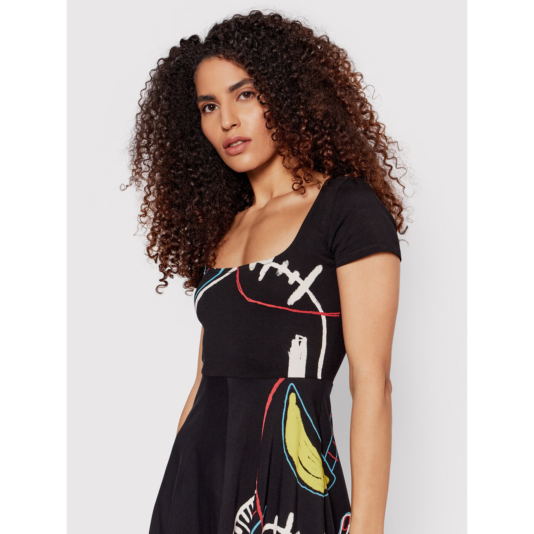 Desigual Rochie de zi Roma 22SWVK29 Negru Regular Fit - Pled.ro