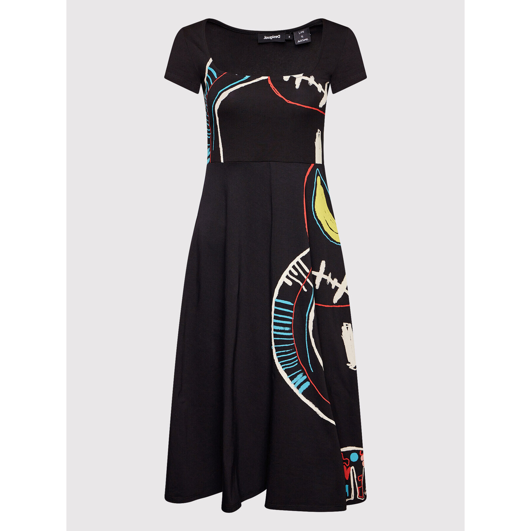 Desigual Rochie de zi Roma 22SWVK29 Negru Regular Fit - Pled.ro