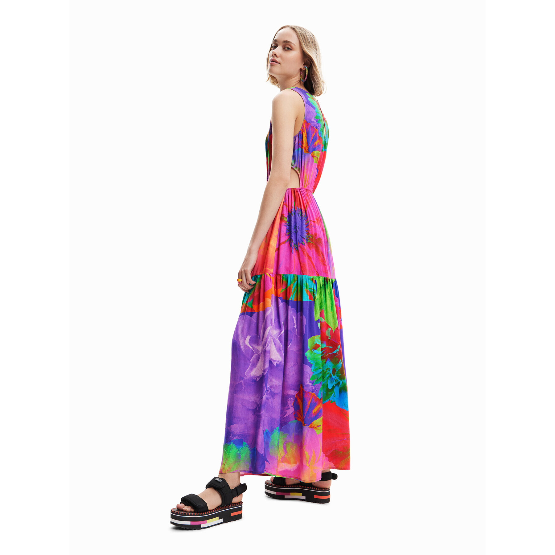 Desigual Rochie de zi Sandall 23SWVW91 Colorat Regular Fit - Pled.ro