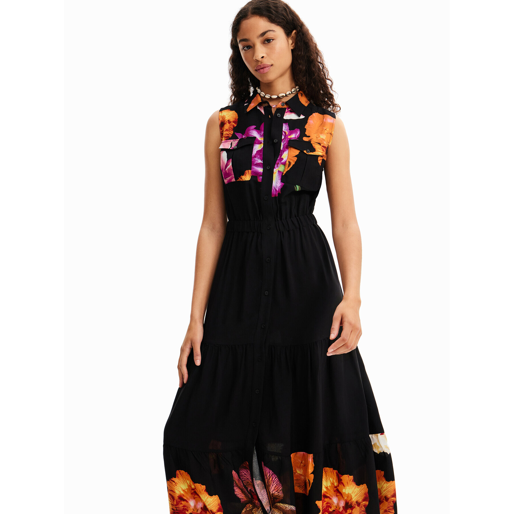 Desigual Rochie de zi Suiza-Lacroix 23SWVW77 Negru Regular Fit - Pled.ro