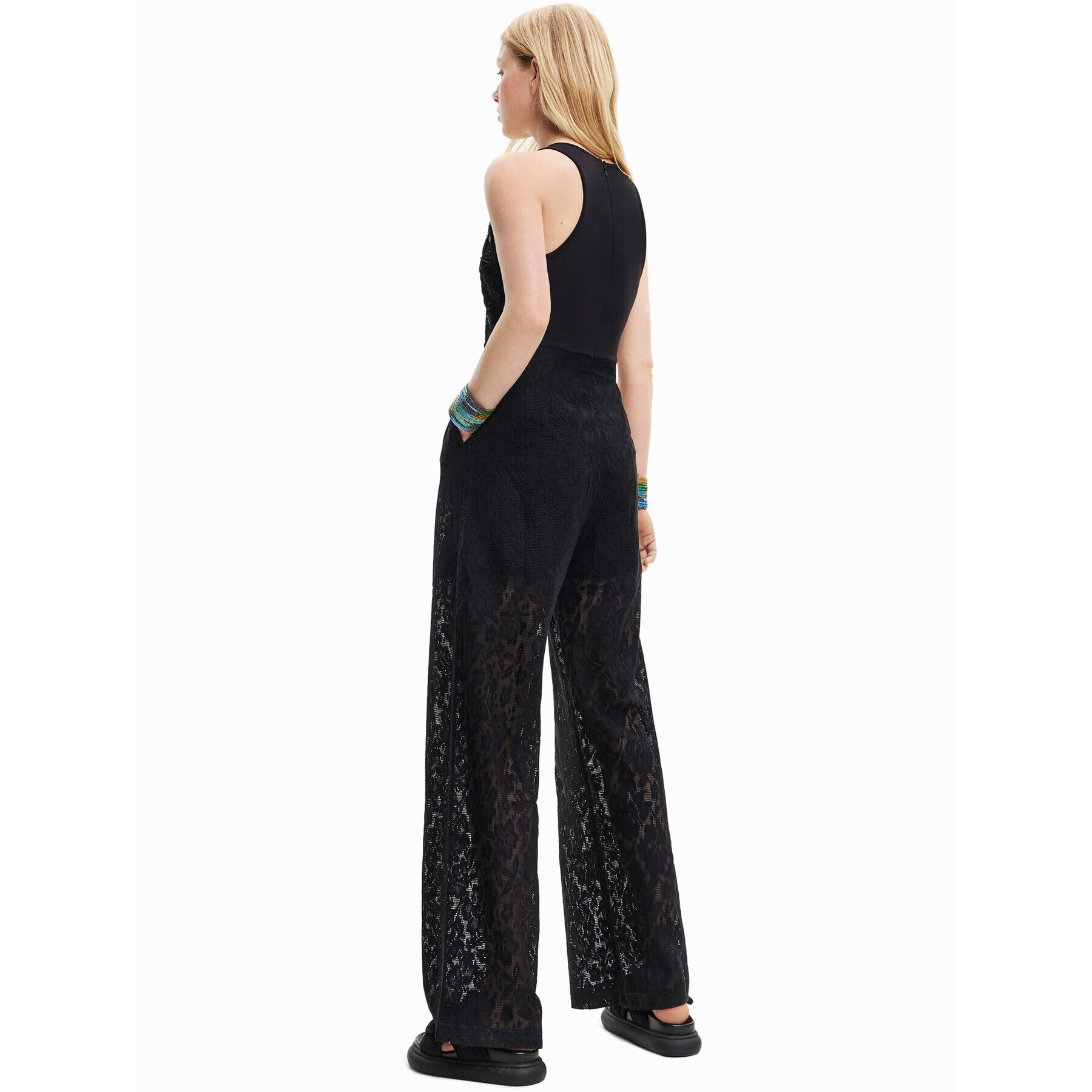 Desigual Salopetă Lua 23SWPK12 Negru Regular Fit - Pled.ro