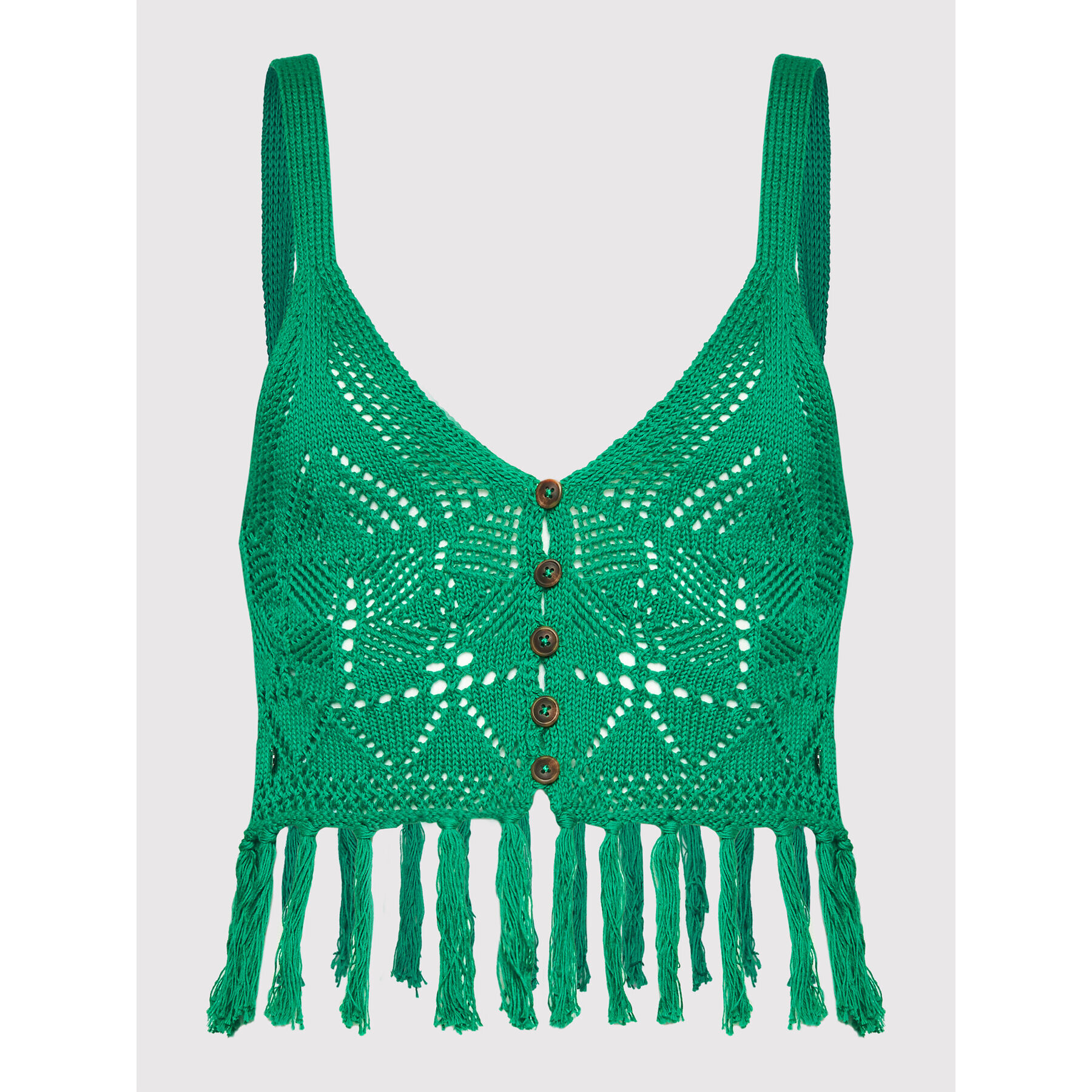 Desigual Top Crochet 22SWTKAJ Verde Regular Fit - Pled.ro