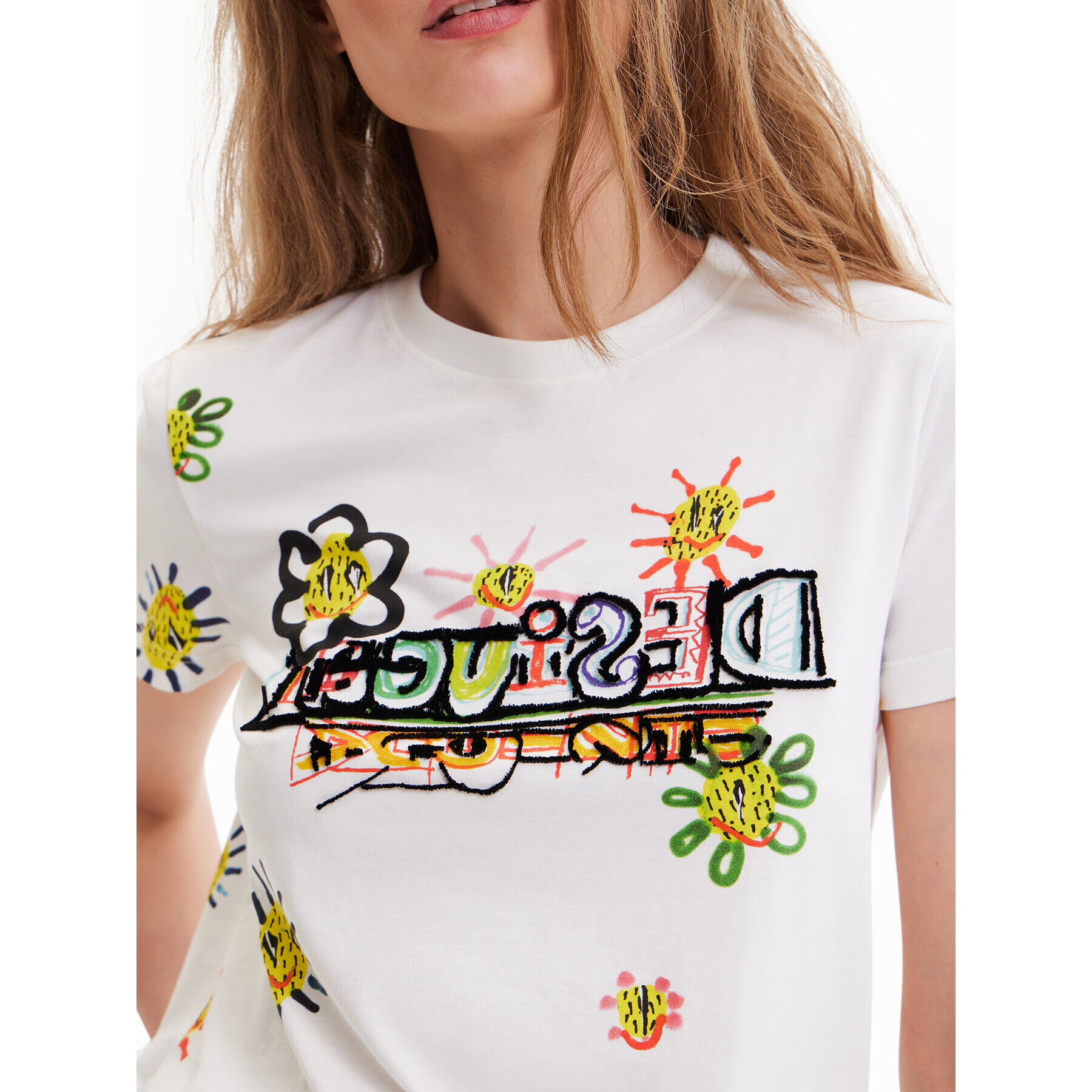 Desigual Tricou 23SWTKAJ Bej Regular Fit - Pled.ro