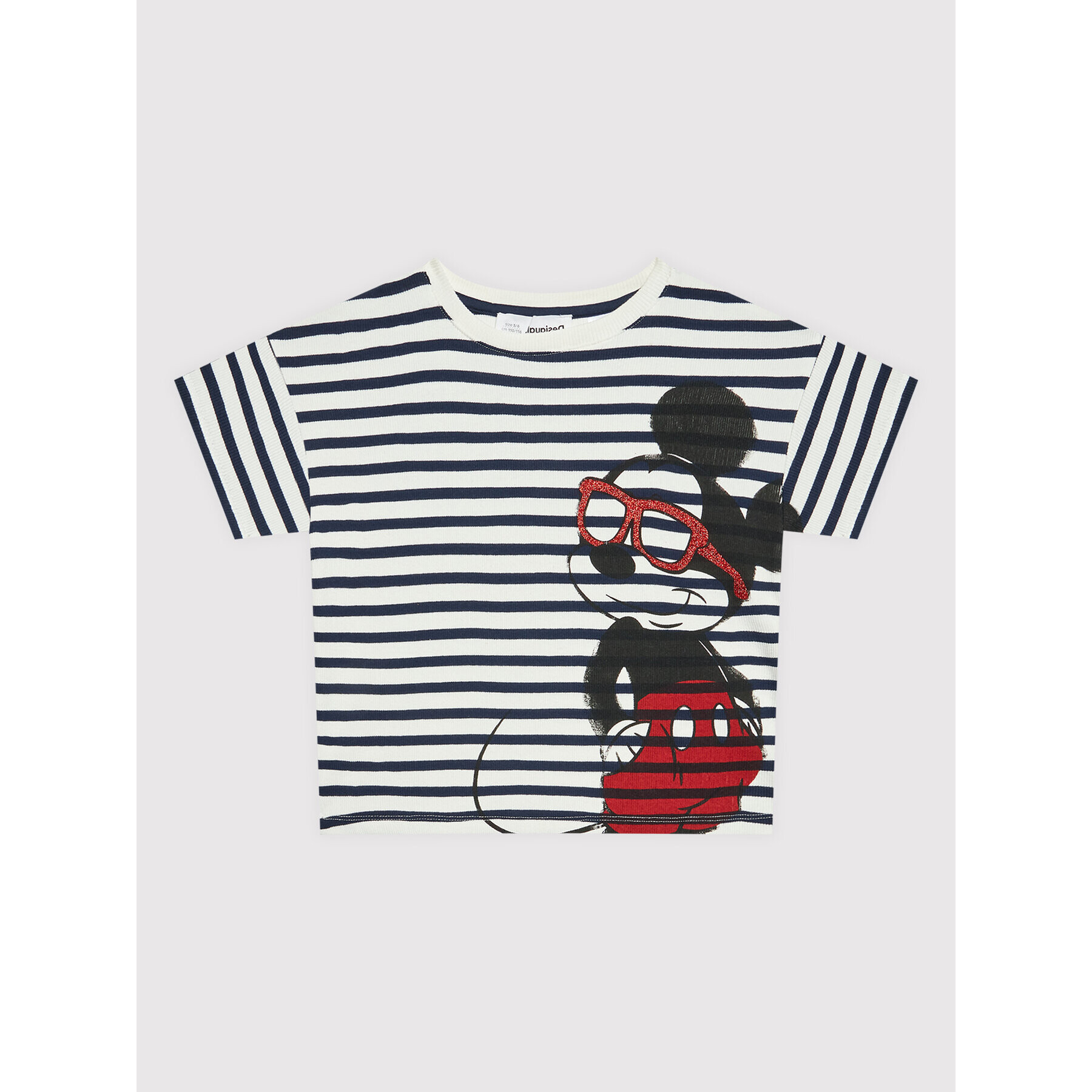 Desigual Tricou DISNEY Mickey 22SGTK29 Alb Regular Fit - Pled.ro