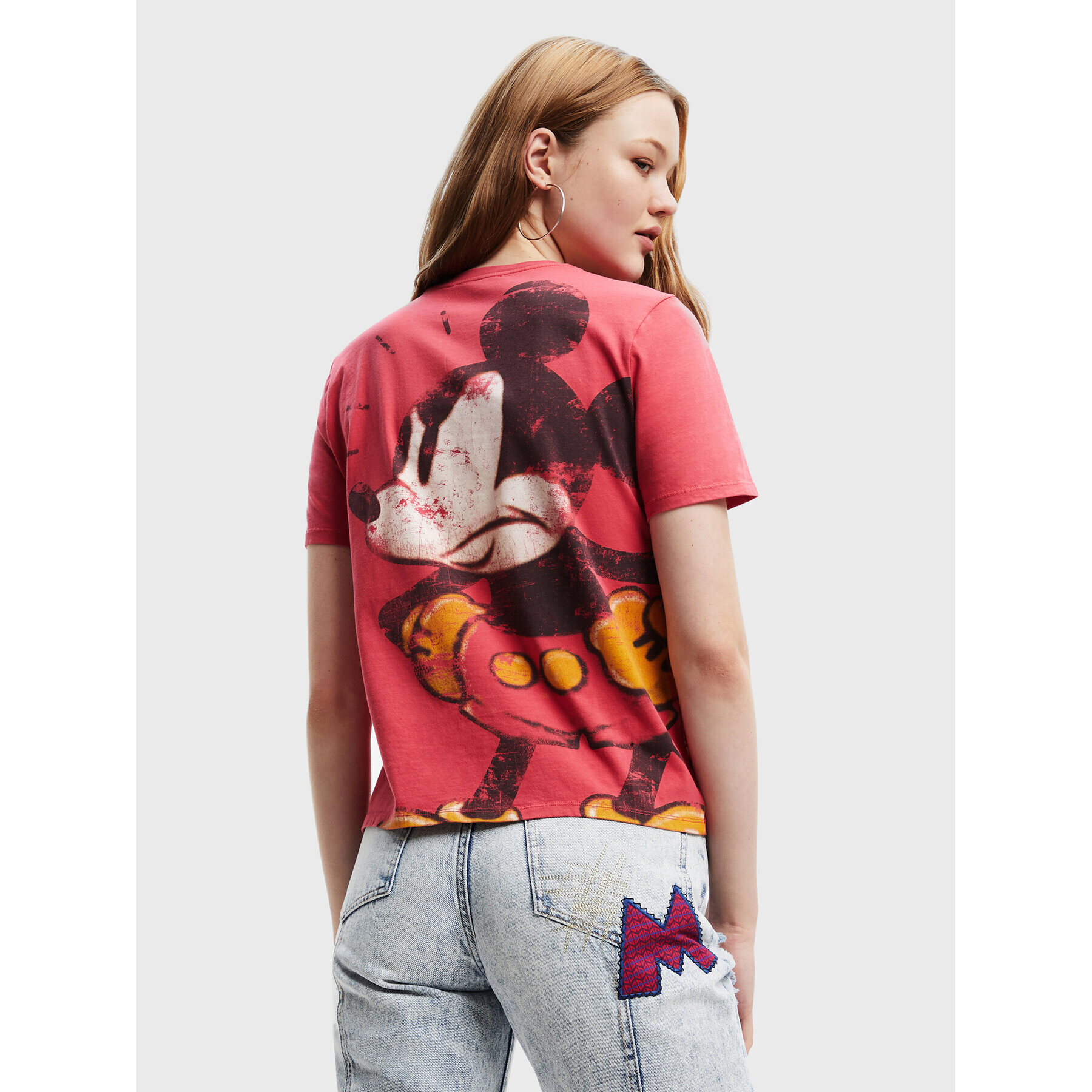 Desigual Tricou DISNEY To Meet U Mickey 22WWTK80 Roșu Regular Fit - Pled.ro