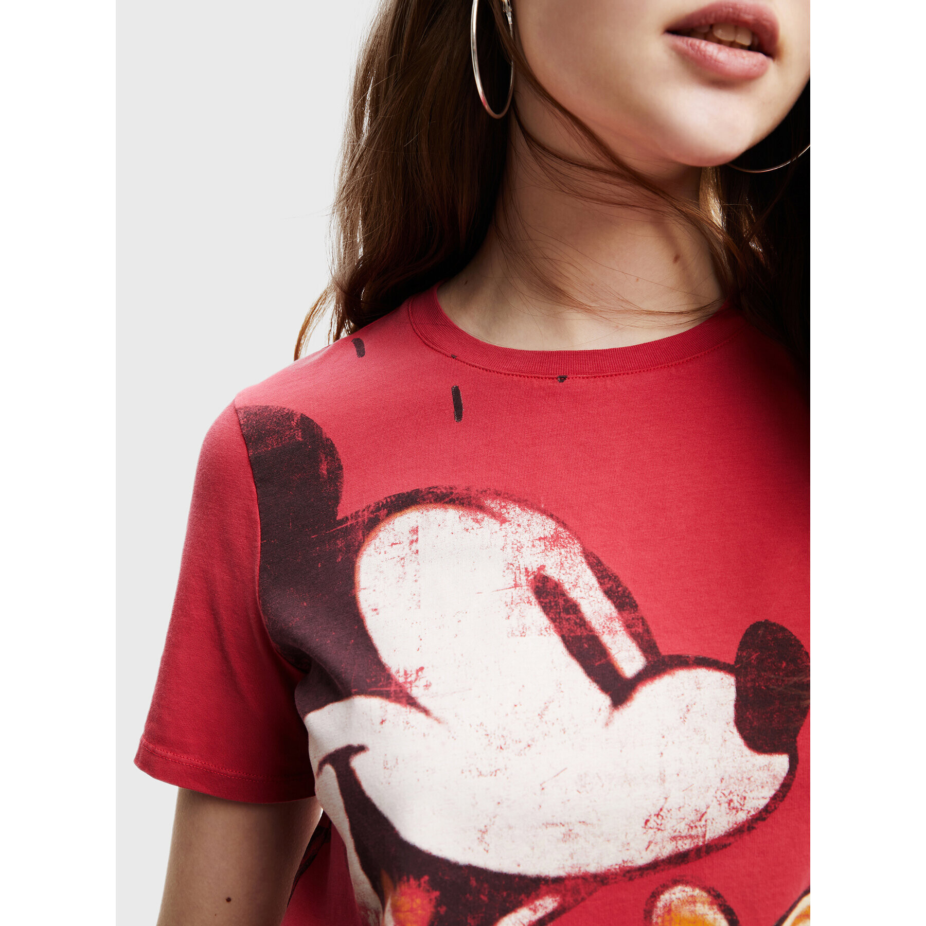 Desigual Tricou DISNEY To Meet U Mickey 22WWTK80 Roșu Regular Fit - Pled.ro