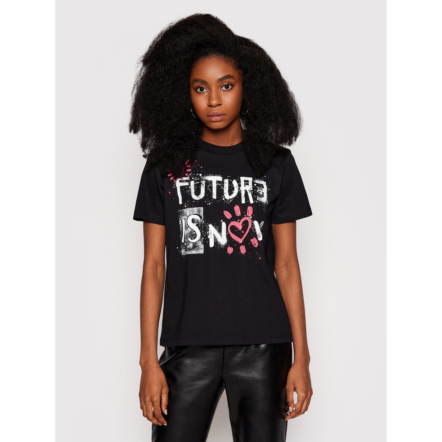 Desigual Tricou Future Is Now 21SWTKDB Negru Regular Fit - Pled.ro