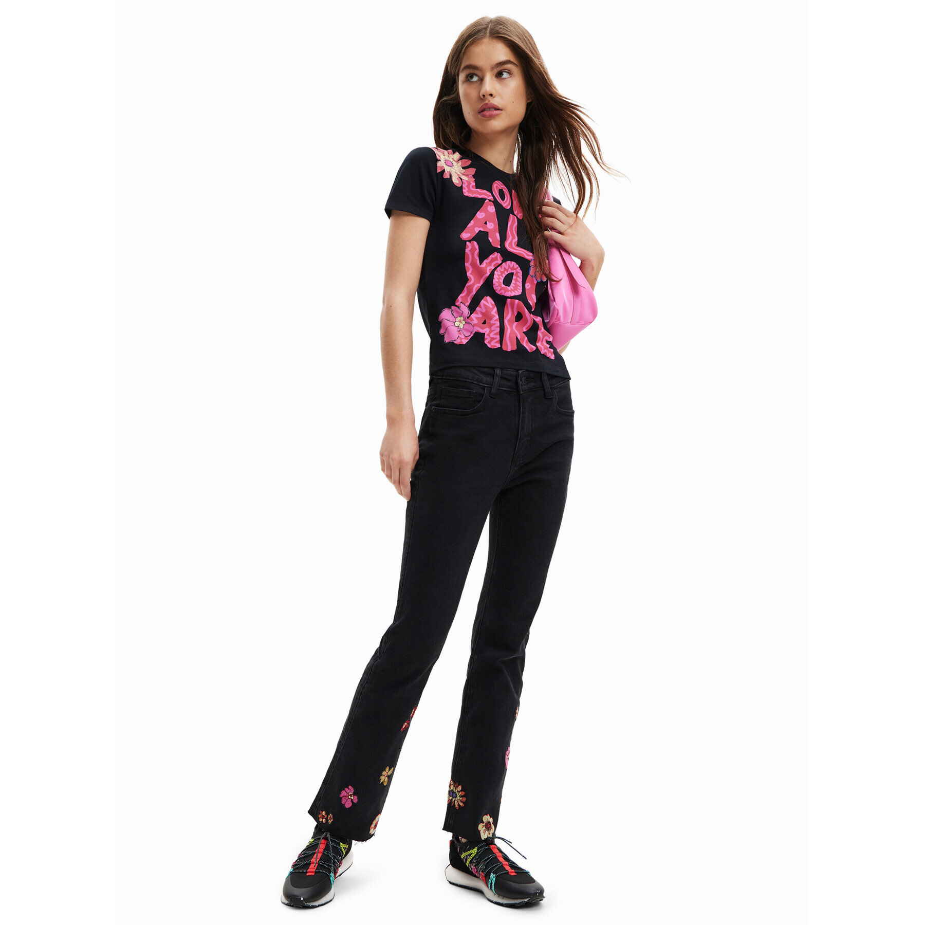 Desigual Tricou Love All You 23SWTKAV Negru Regular Fit - Pled.ro