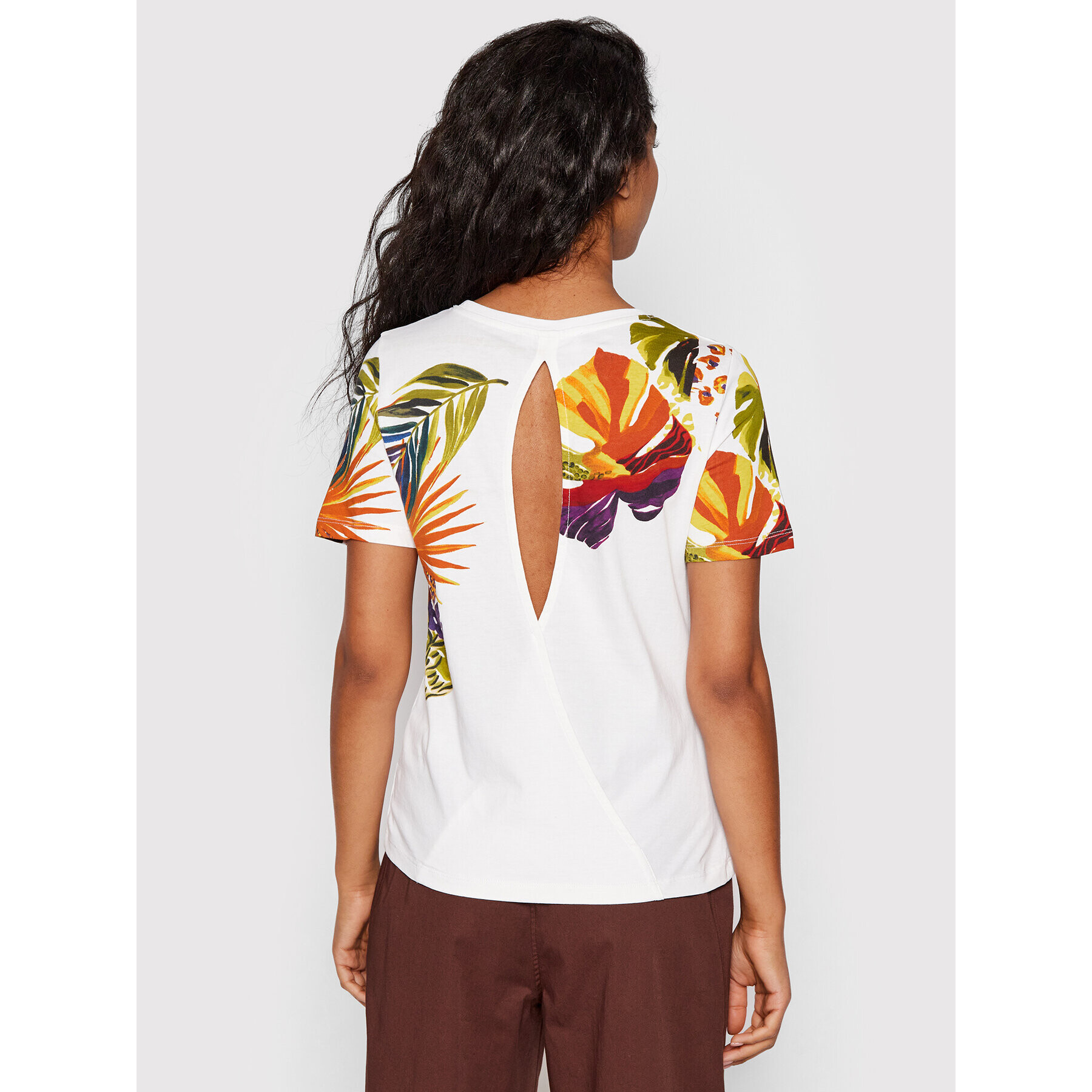 Desigual Tricou Minneapolis 22SWTK78 Bej Regular Fit - Pled.ro