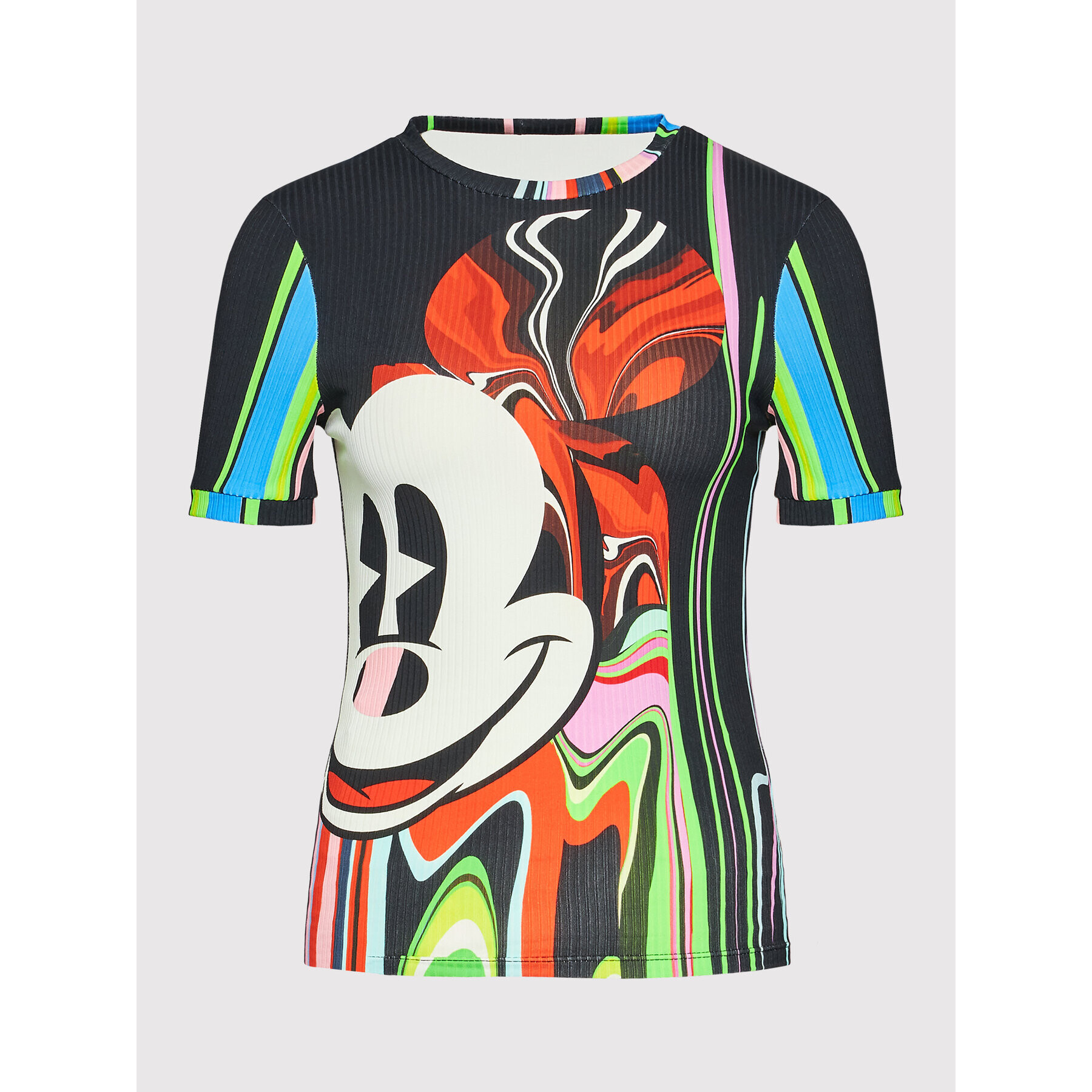 Desigual Tricou MONSIEUR CHRISTIAN LACROIX DISNEY Mickey Psychodelic 22SWTKAQ Colorat Slim Fit - Pled.ro