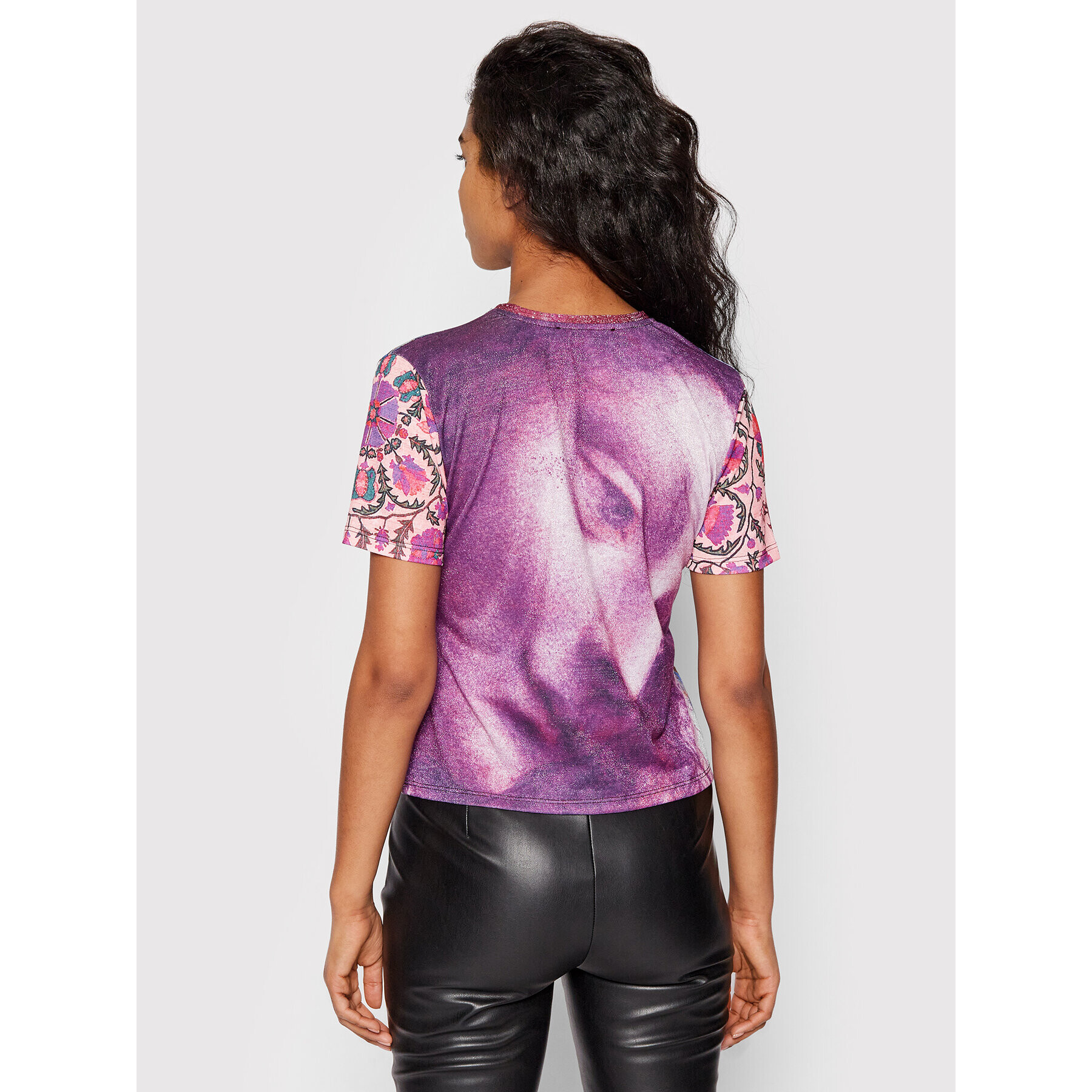 Desigual Tricou Orana 22SWTKAG Violet Slim Fit - Pled.ro