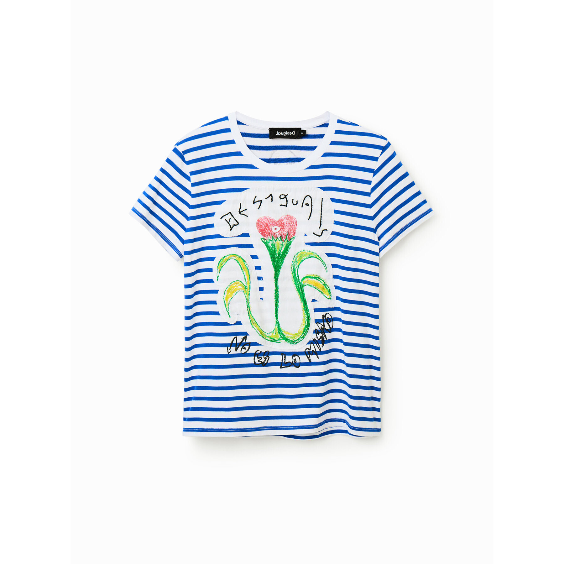 Desigual Tricou Paris 23SWTK05 Albastru Regular Fit - Pled.ro