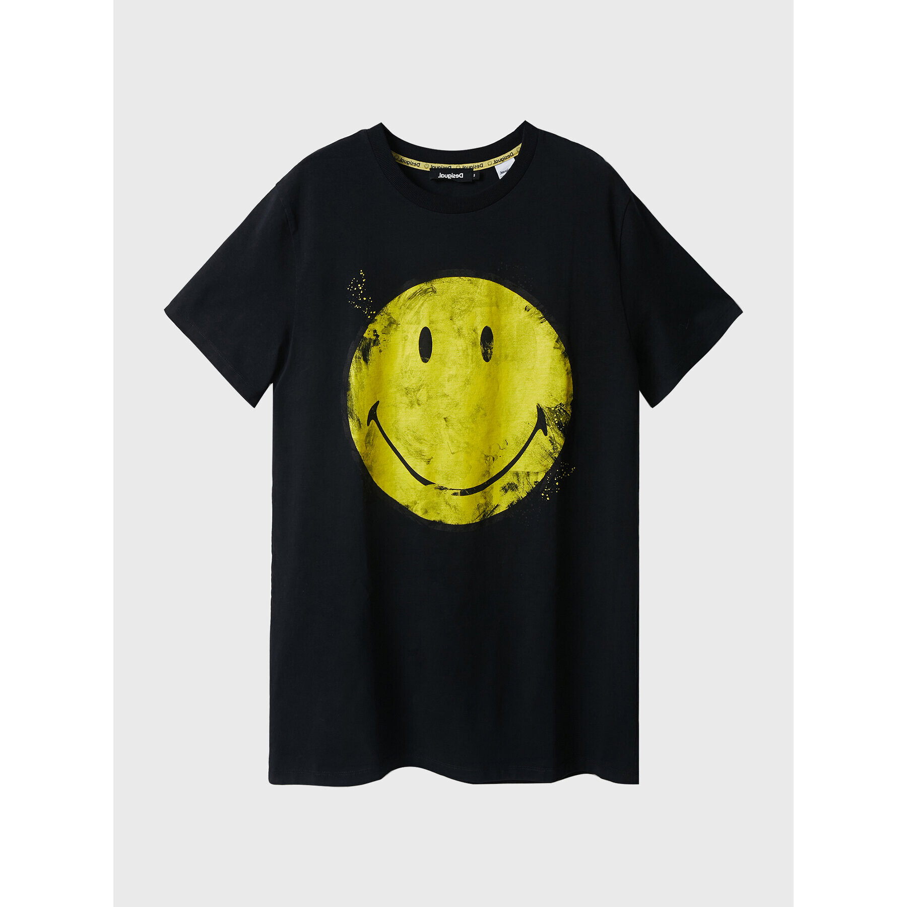 Desigual Tricou SMILEY Ria 22WWTKAJ Negru Regular Fit - Pled.ro