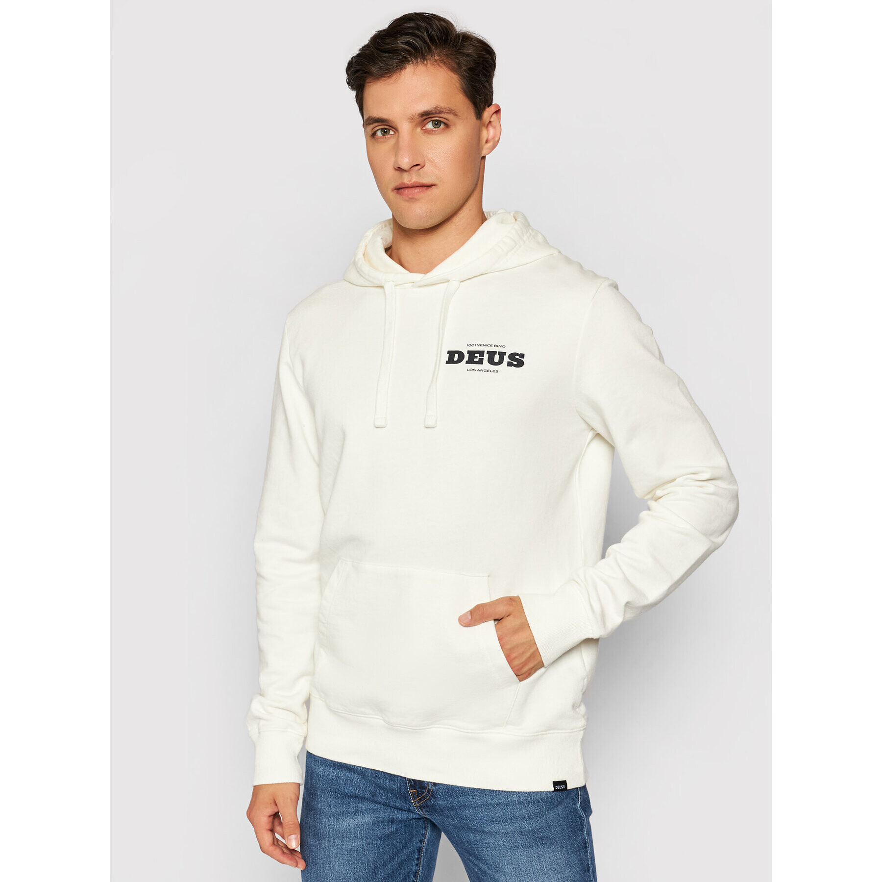 Deus Ex Machina Bluză Loco Hoodie DMP2081369B-VWH-L Alb Regular Fit - Pled.ro