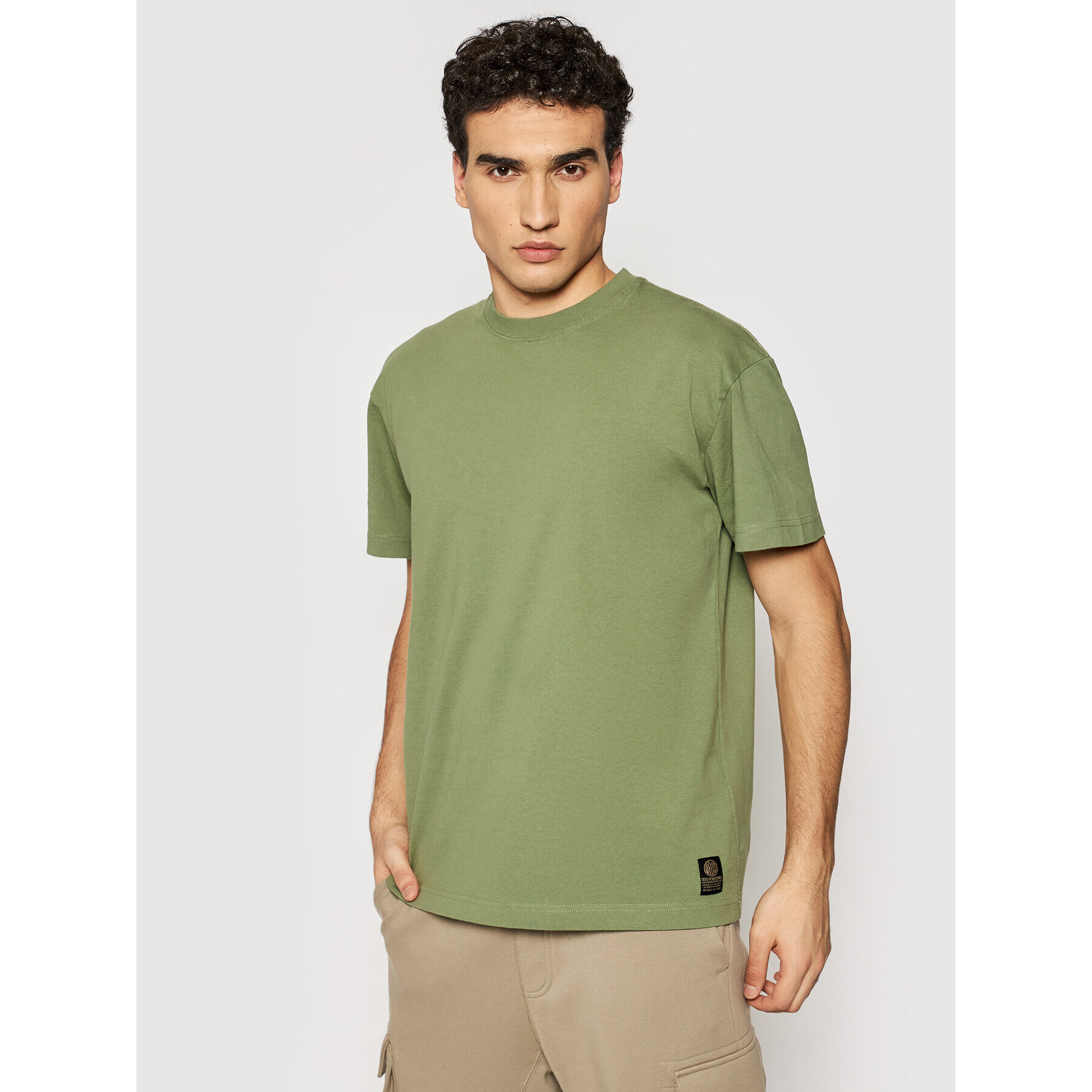 Deus Ex Machina Tricou Plain Military DMP201810 Verde Boxy Fit - Pled.ro