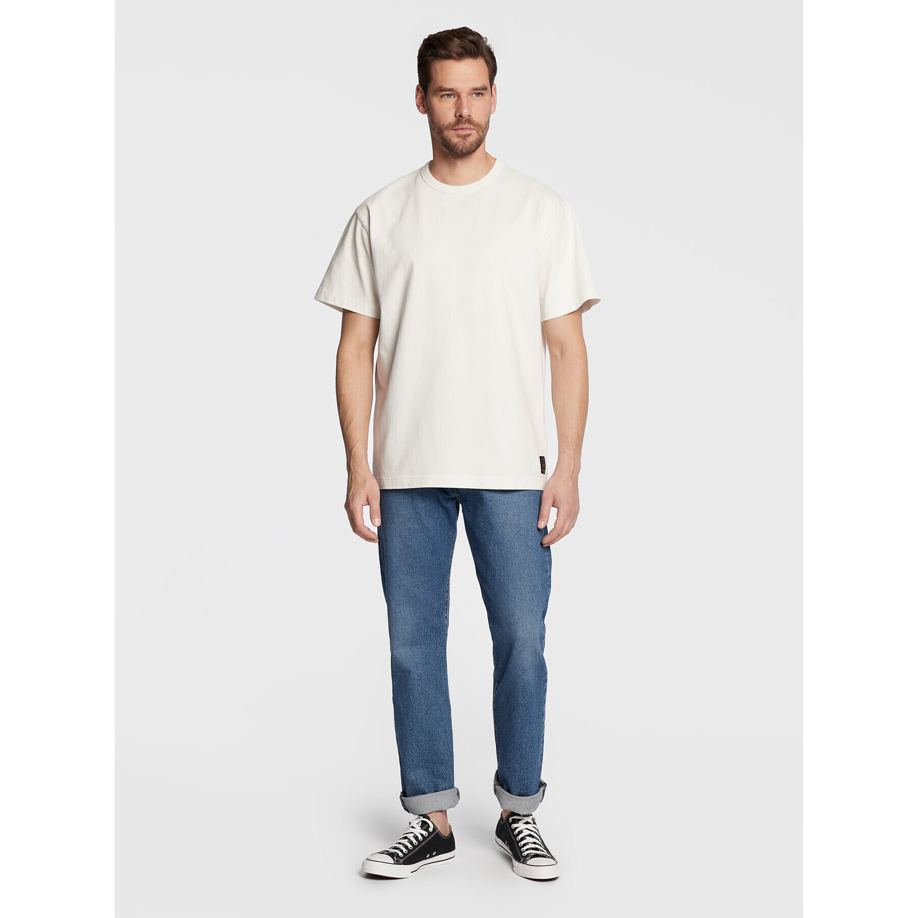 Deus Ex Machina Tricou Plain Naval DMF221359 Alb Boxy Fit - Pled.ro