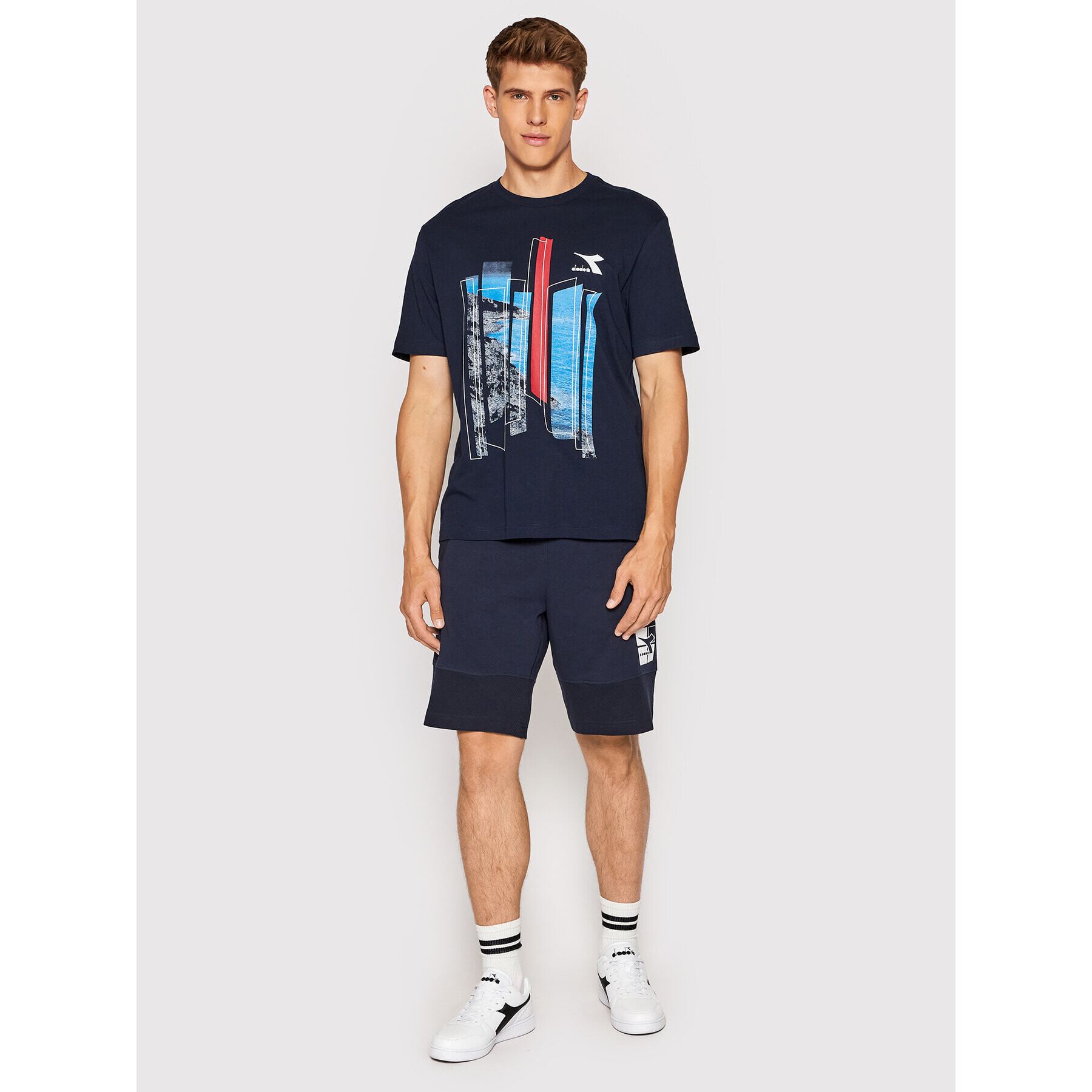 Diadora Pantaloni scurți sport Bermuda Weave 102.178168 Bleumarin Regular Fit - Pled.ro