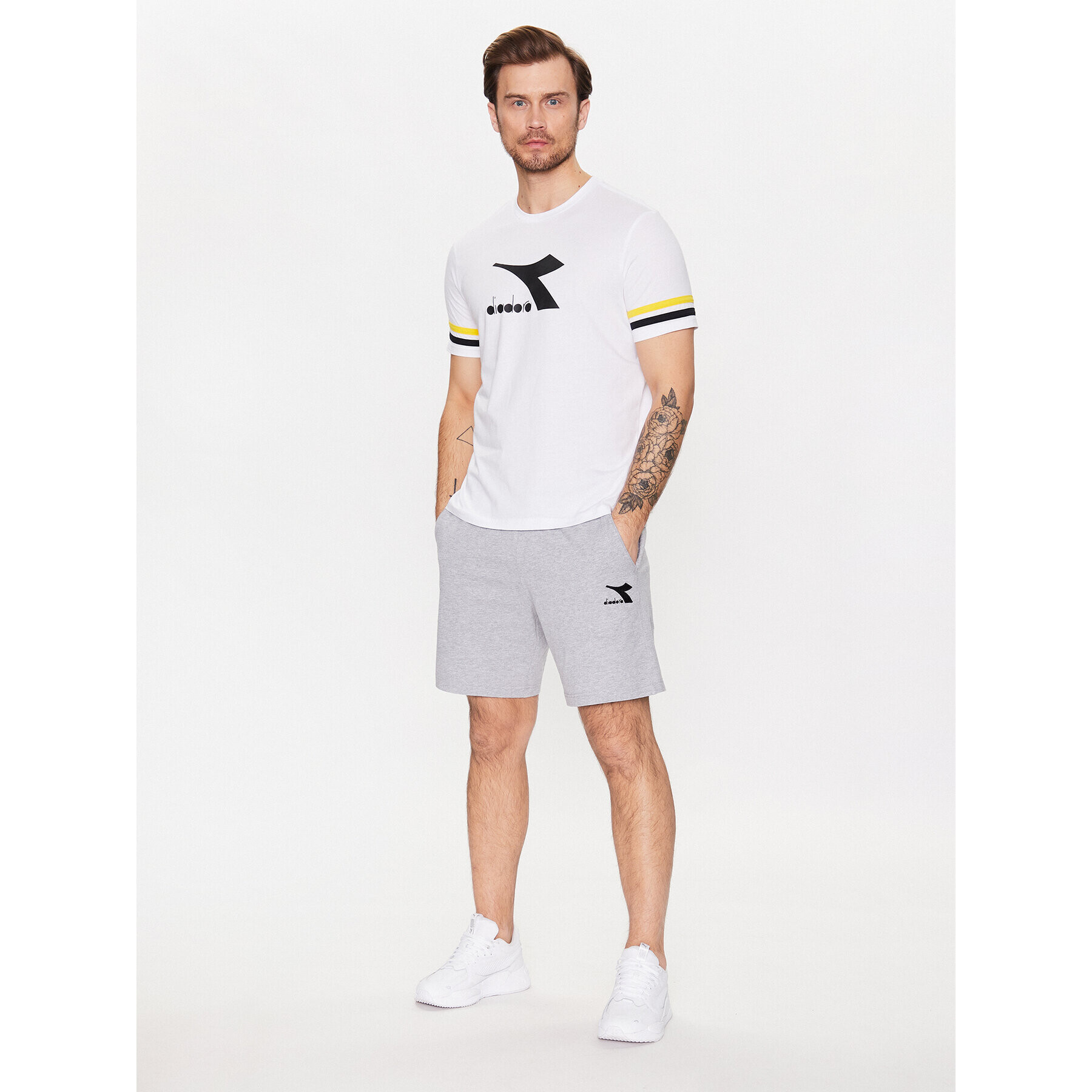 Diadora Pantaloni scurți sport Core 102.179760 Gri Regular Fit - Pled.ro