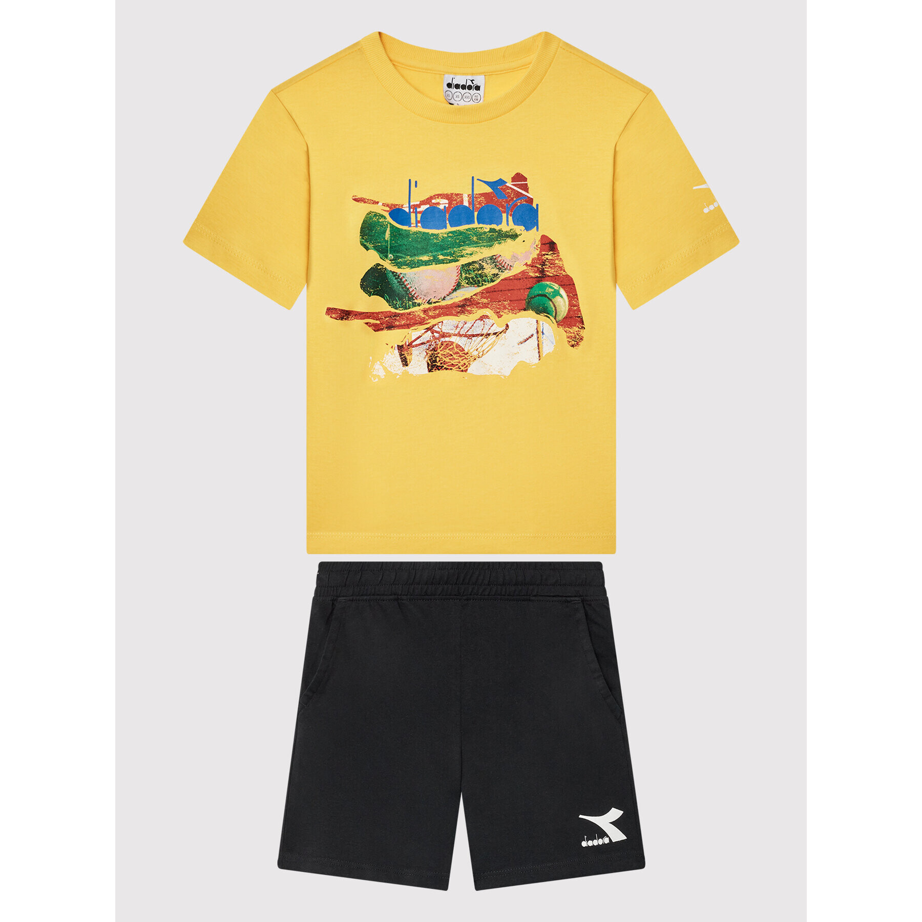 Diadora Set tricou și pantaloni scurți sport Playground 102.178252 Galben Regular Fit - Pled.ro