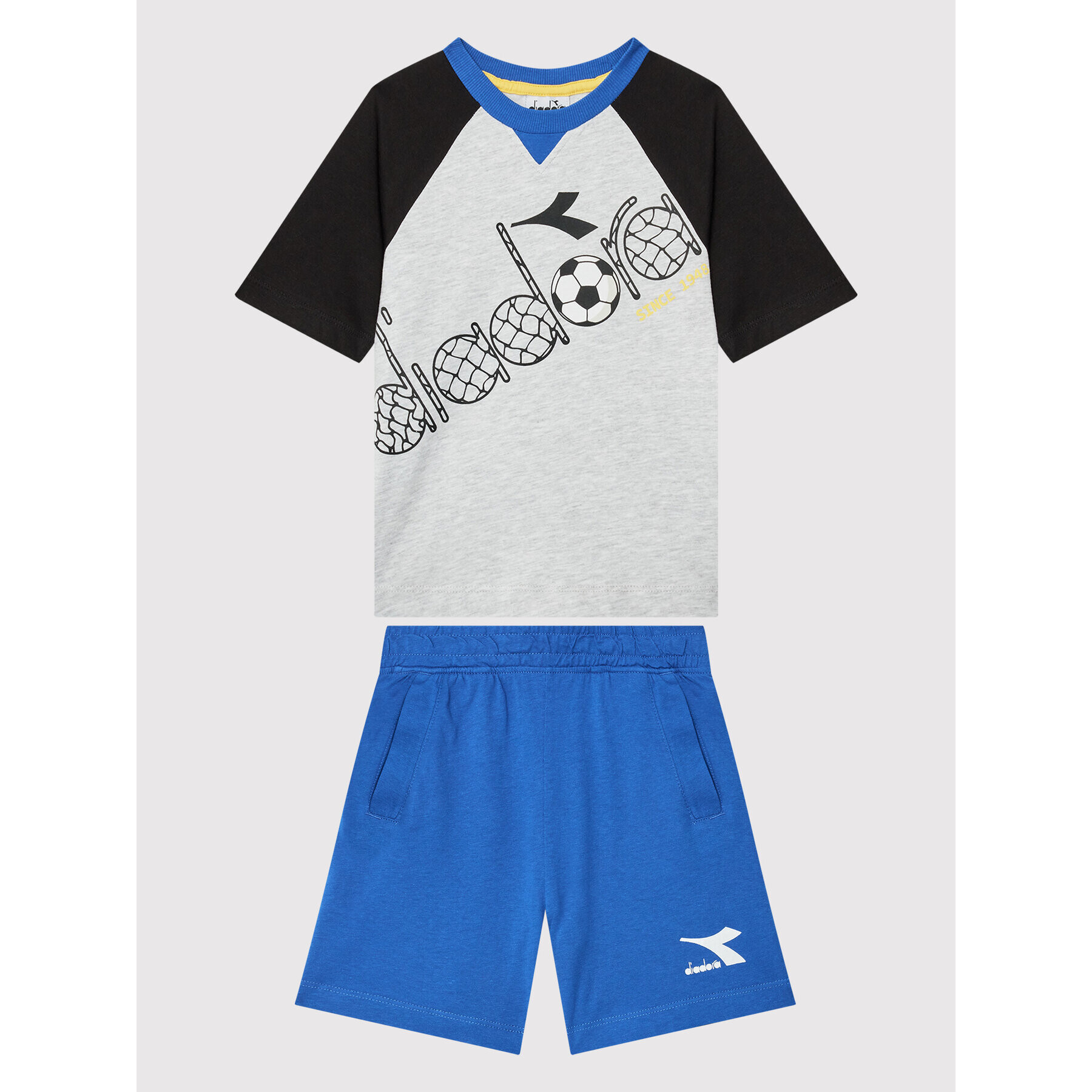 Diadora Set tricou și pantaloni scurți sport Ss Score 102.178253 Gri Regular Fit - Pled.ro