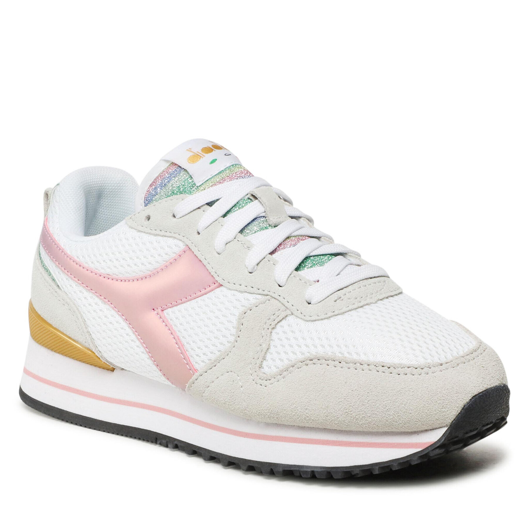 Diadora Sneakers Olympia Platform Glitter Rainbow Wn 101.178330 01 C3113 Alb - Pled.ro