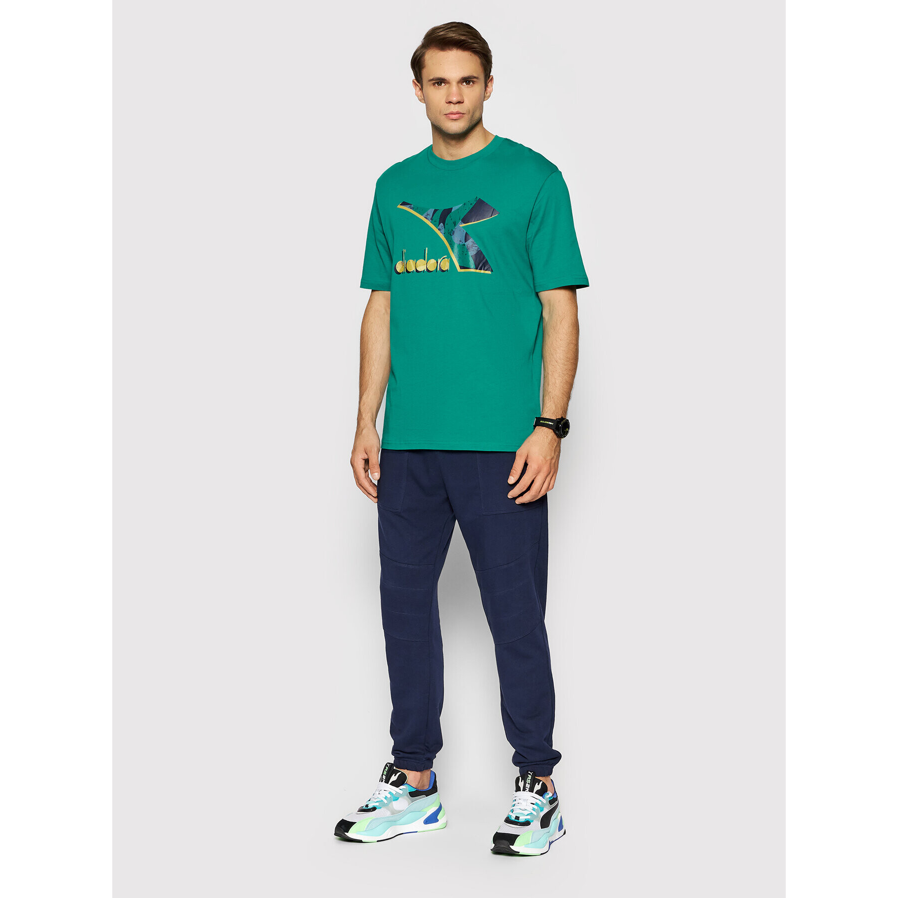 Diadora Tricou Shield 102.177748 Verde Regular Fit - Pled.ro