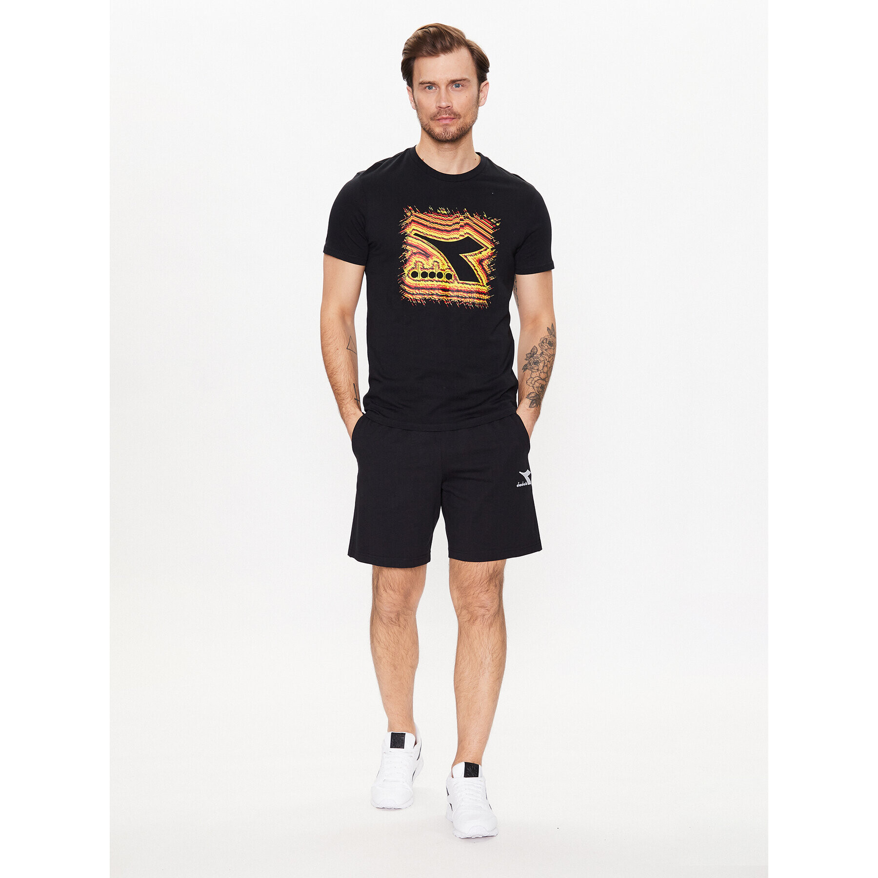 Diadora Tricou Ss Frieze 102.179313 Negru Regular Fit - Pled.ro