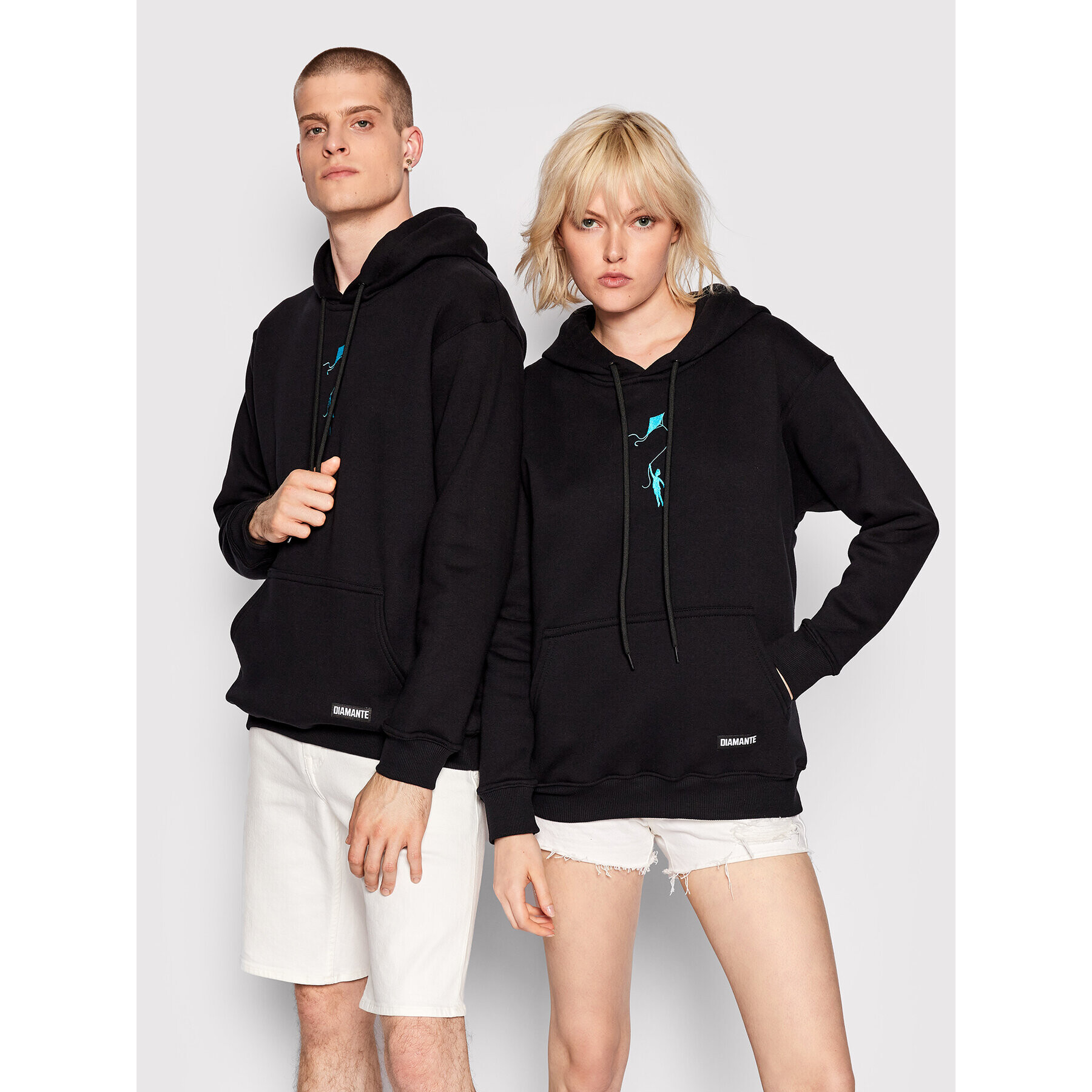 Diamante Wear Bluză Unisex My Life Haft Negru Relaxed Fit - Pled.ro