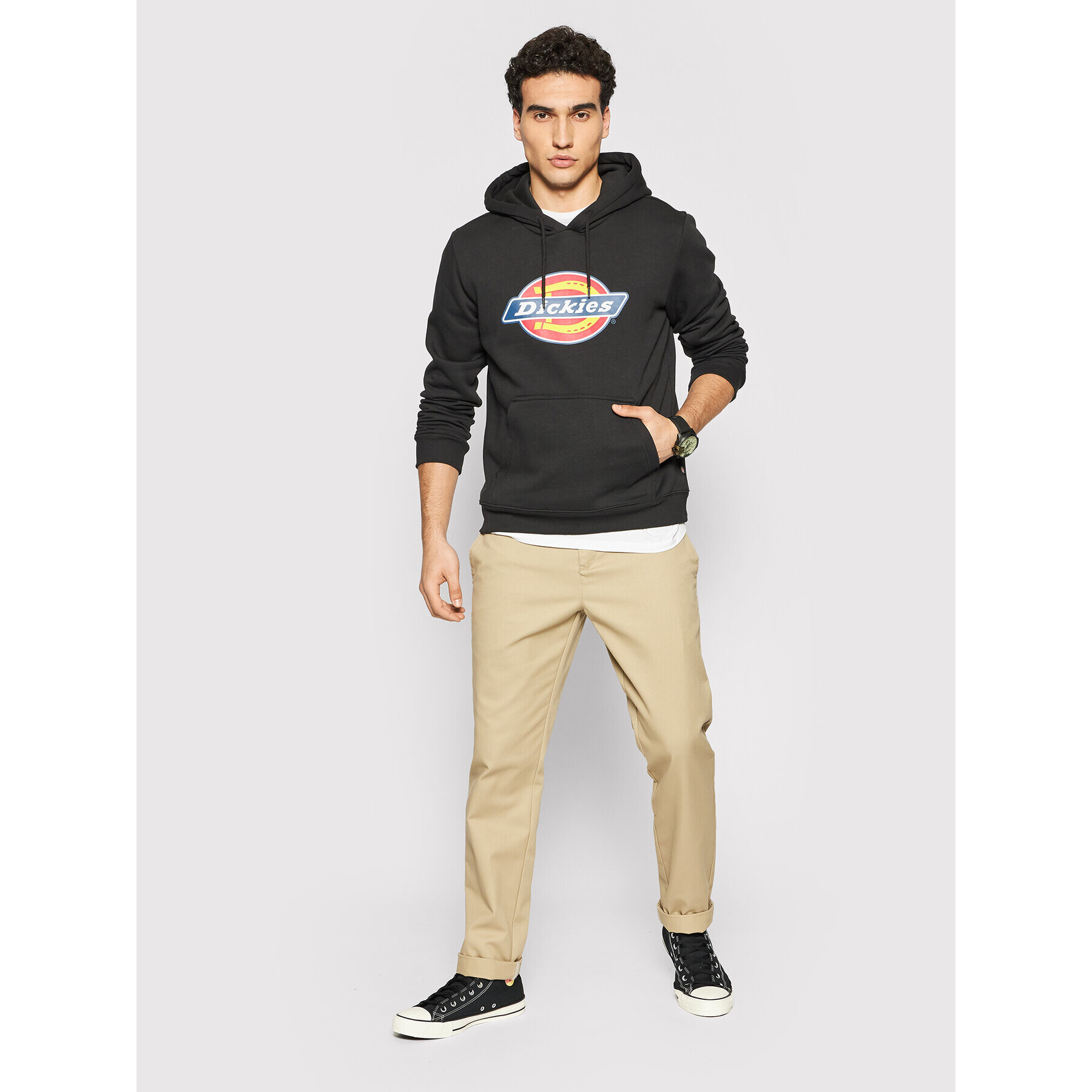 Dickies Bluză Icon Logo DK0A4XCBBLK Negru Regular Fit - Pled.ro