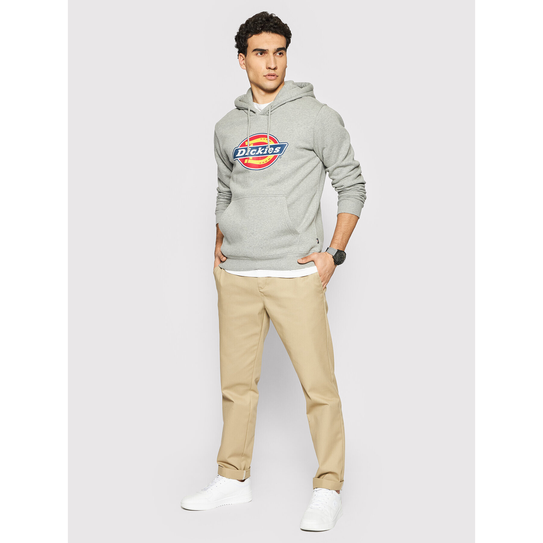 Dickies Bluză Icon Logo DK0A4XCBGYM Gri Regular Fit - Pled.ro