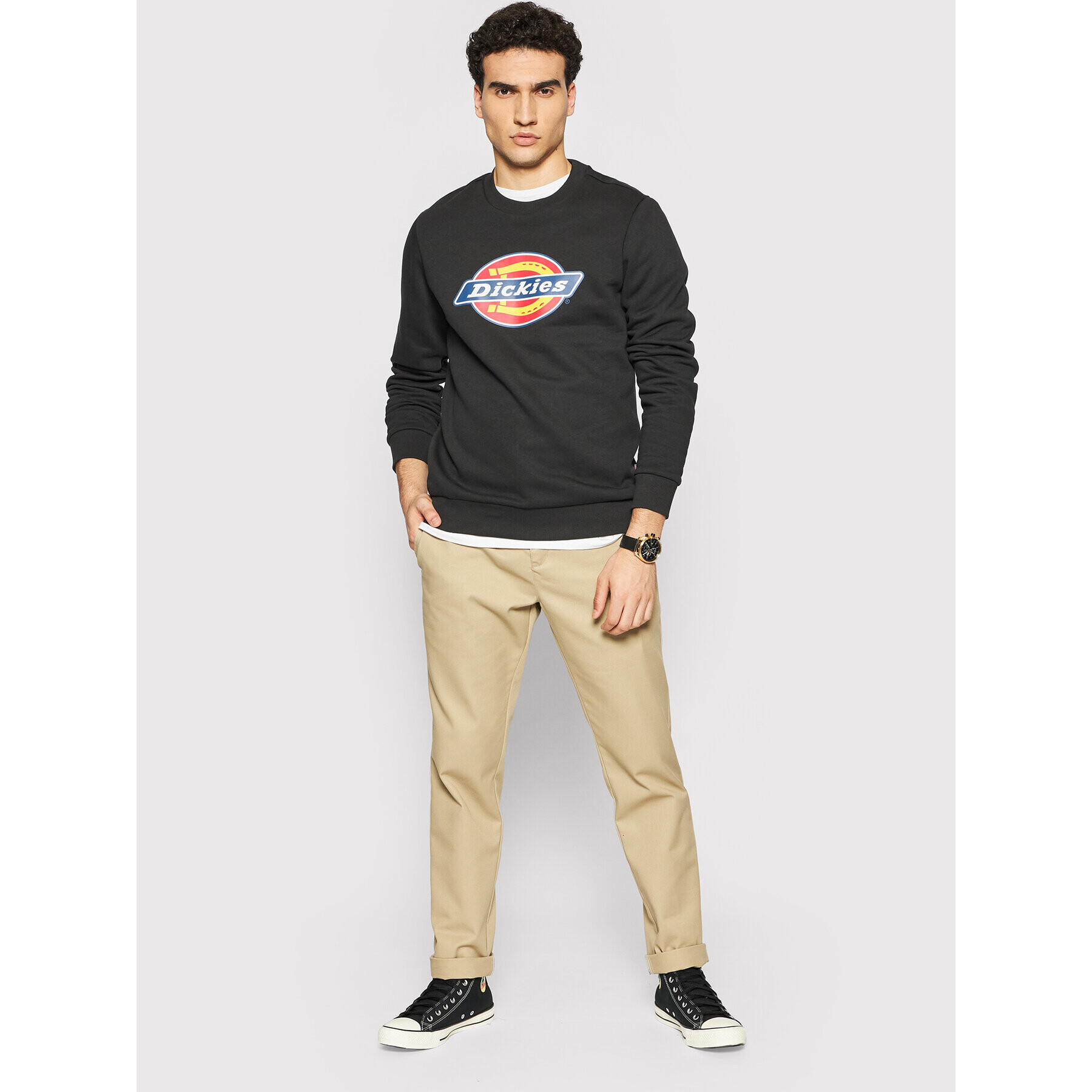 Dickies Bluză Icon Logo DK0A4XCIBLK Negru Regular Fit - Pled.ro