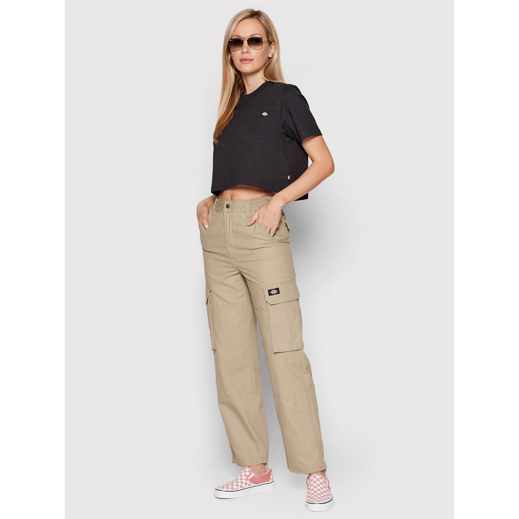 Dickies Pantaloni din material Hooper Bay DK0A4XDIKHK Bej Regular Fit - Pled.ro