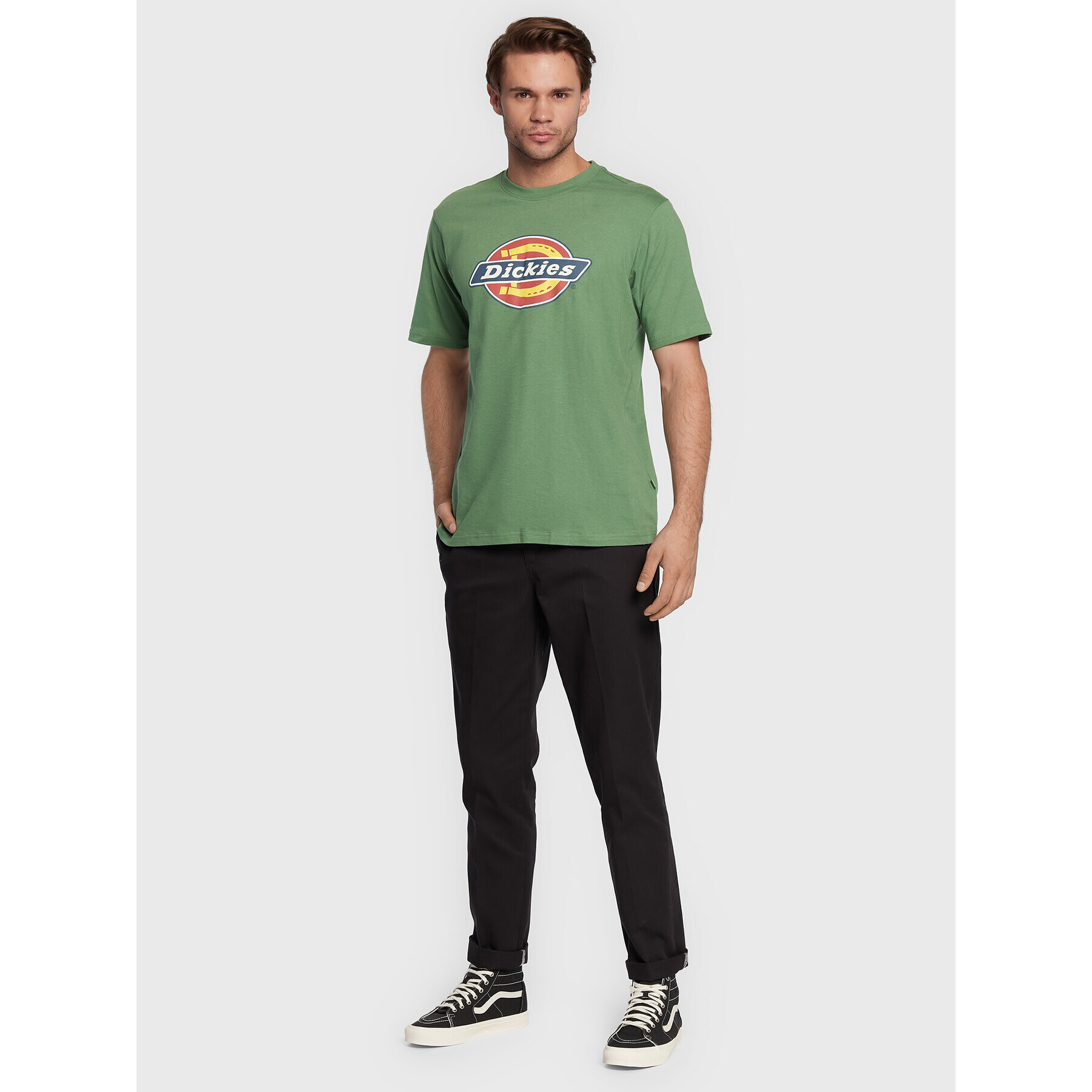 Dickies Tricou Icon Logo DK0A4XC9C97 Verde Regular Fit - Pled.ro