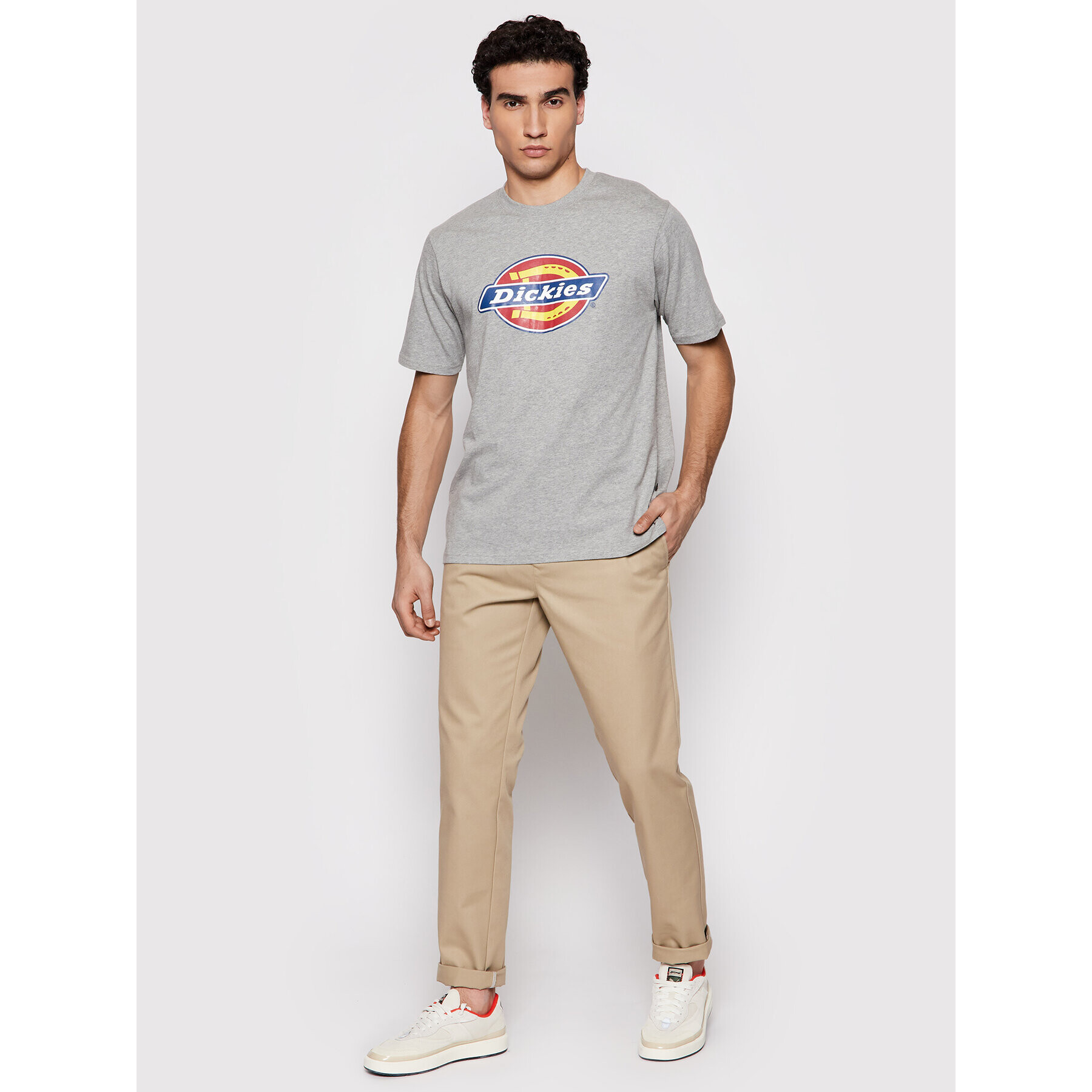 Dickies Tricou Icon Logo DK0A4XC9GYM1 Gri Regular Fit - Pled.ro