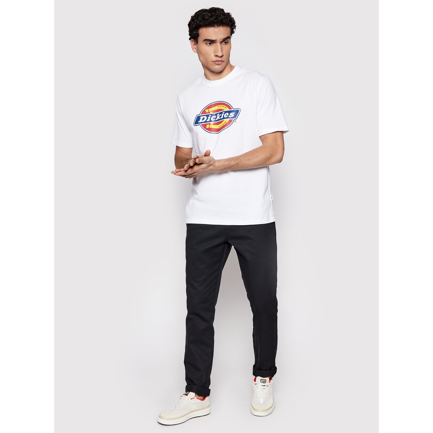 Dickies Tricou Icon Logo DK0A4XC9WHX1 Alb Regular Fit - Pled.ro