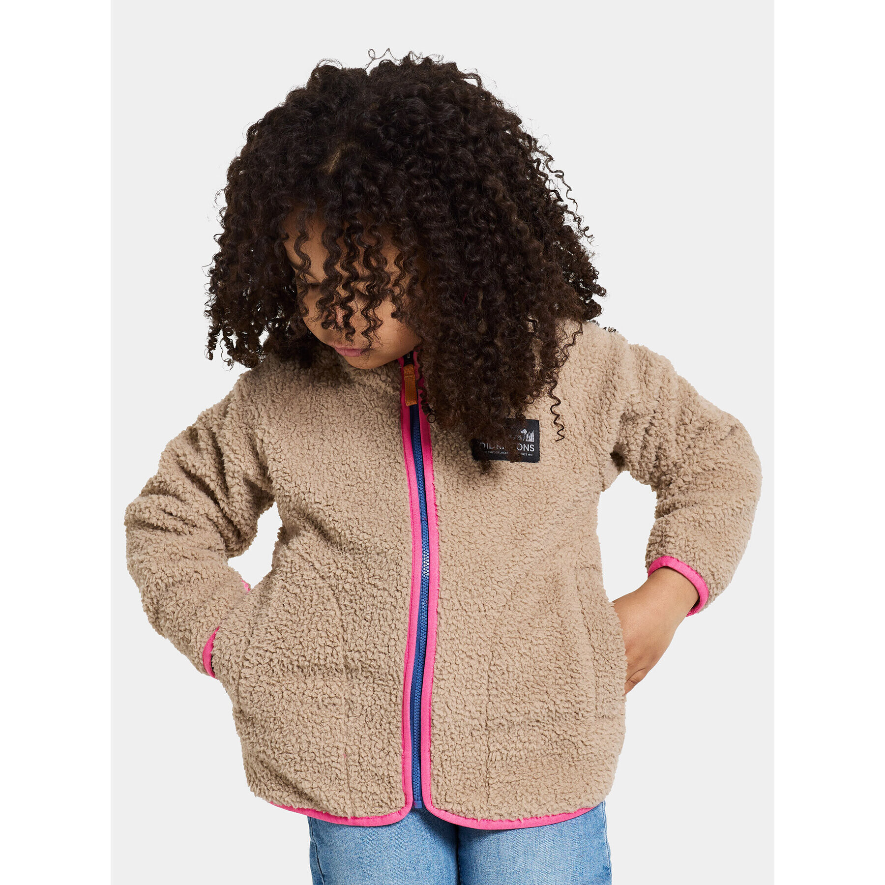 Didriksons Bluză Gibbs Kids Full-Zip 504992 Bej Regular Fit - Pled.ro