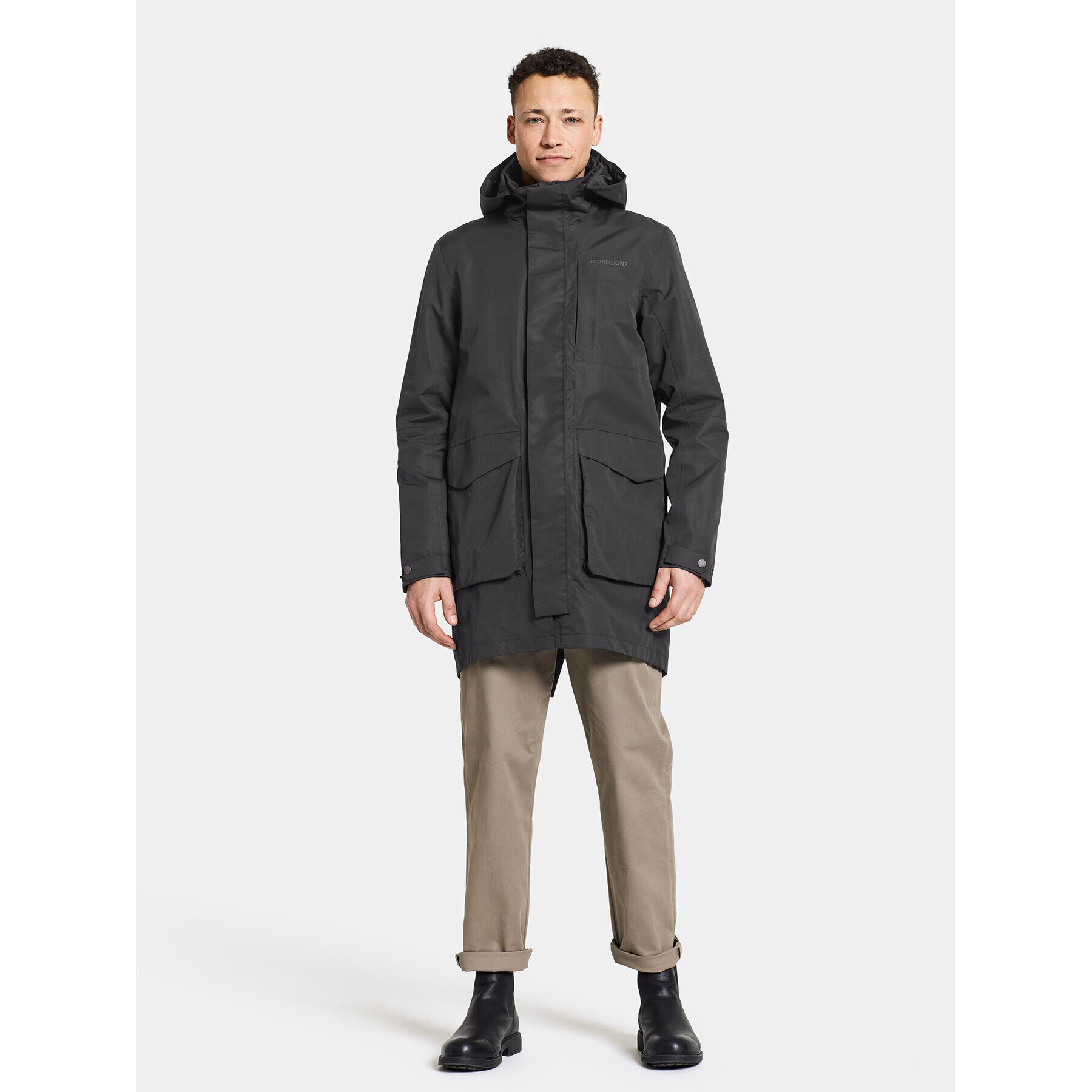 Didriksons Hanorac Andreas Usx Parka 505085 Negru Standard Fit - Pled.ro