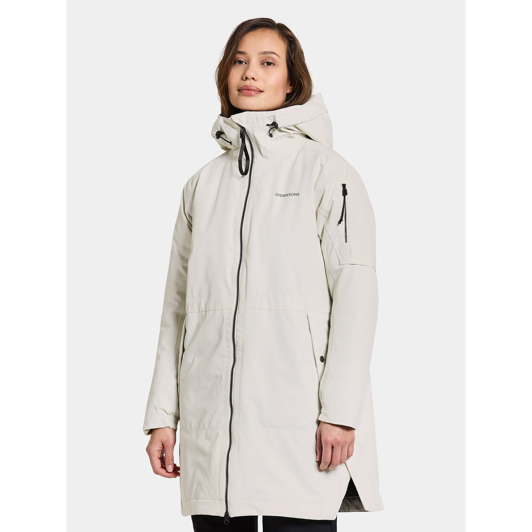 Didriksons Hanorac Ella Wns Parka 2 504835 Alb Regular Fit - Pled.ro