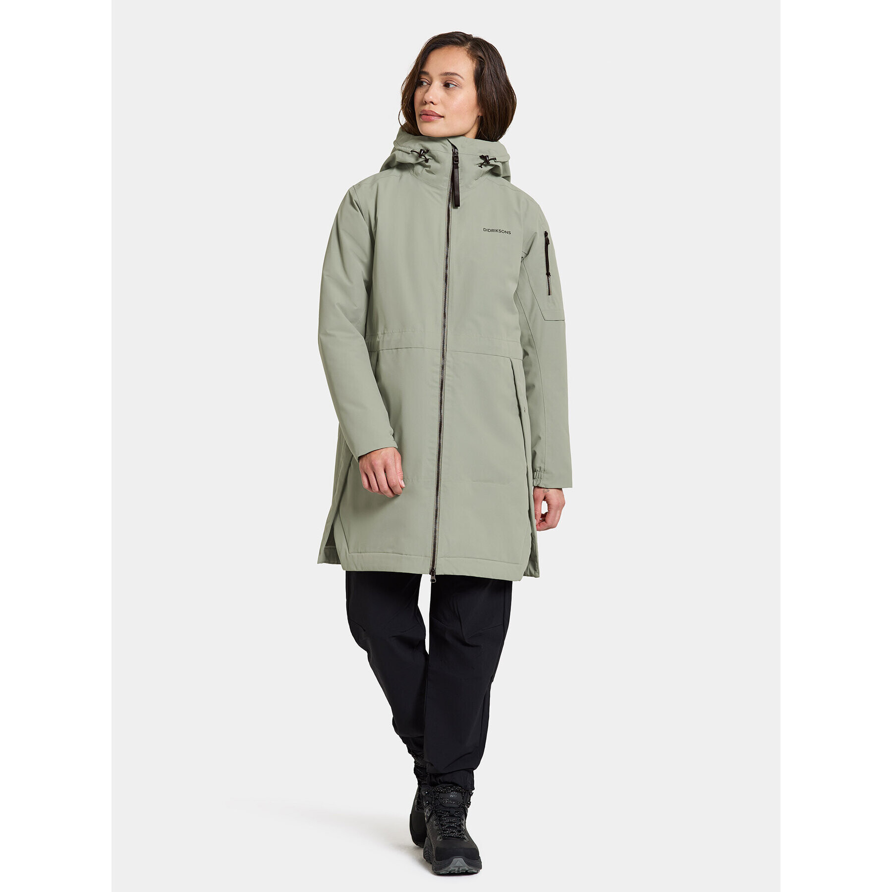 Didriksons Hanorac Ella Wns Parka 2 504835 Verde Regular Fit - Pled.ro