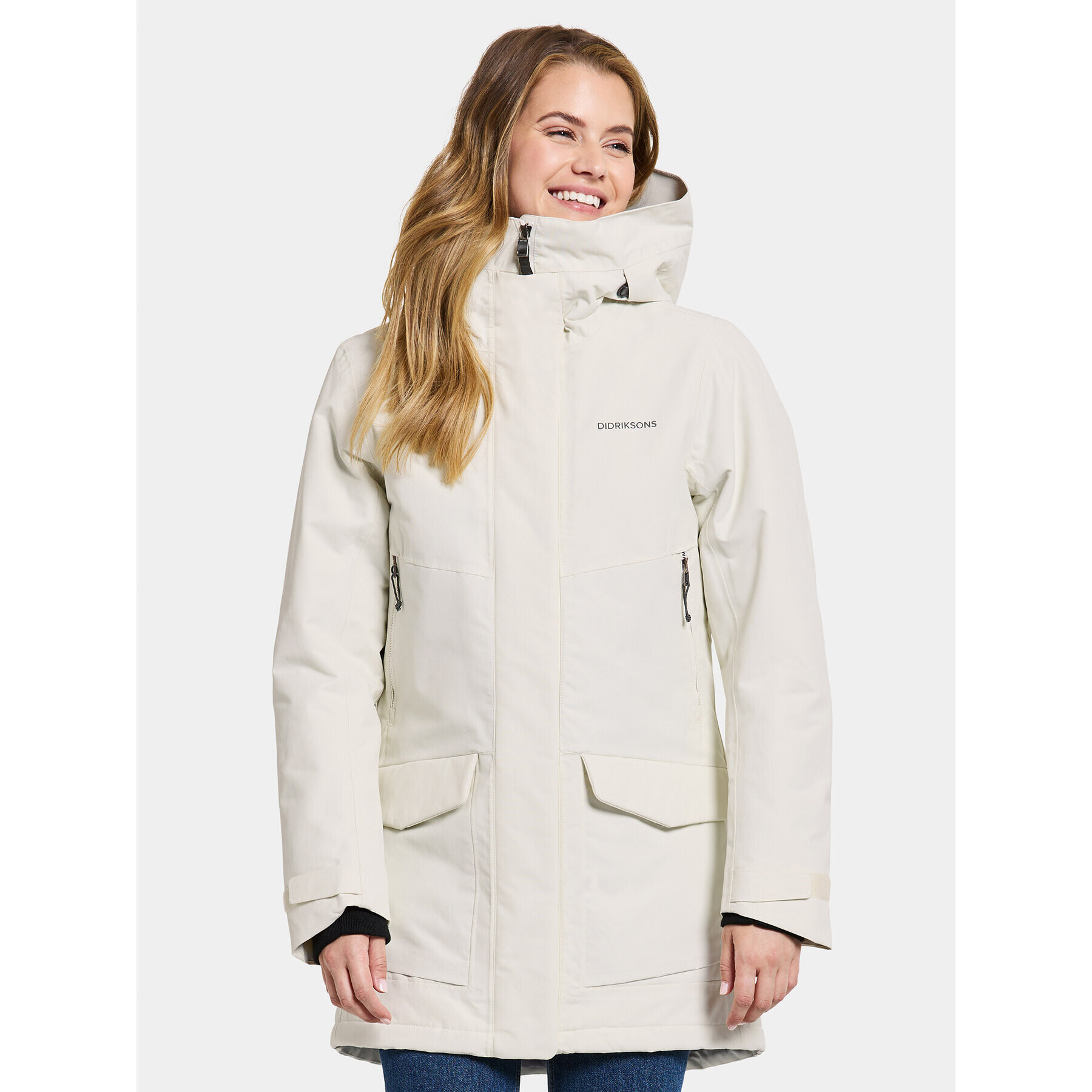 Didriksons Hanorac Frida Wns Parka 7 504815 Alb Regular Fit - Pled.ro